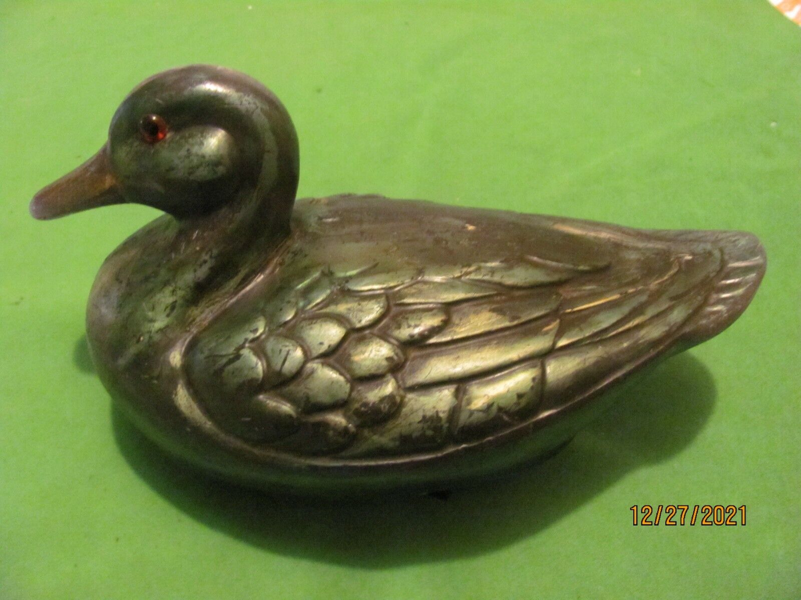 1) Antique Art Deco Wax Mallard Duck Decoy. RARE
