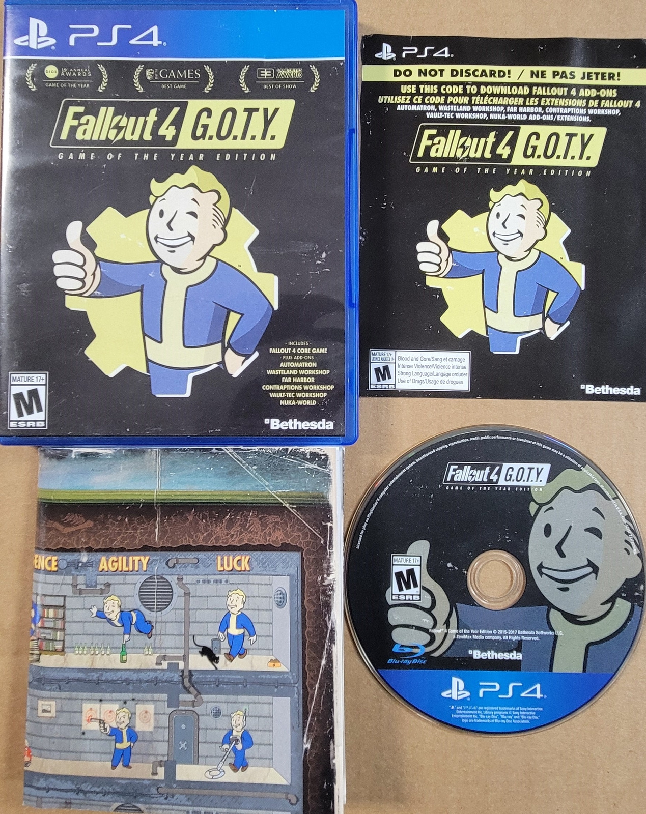 Fallout 4 Game Of The Year G.O.T.Y. - Playstation 4 PS4 TESTED includes Poster
