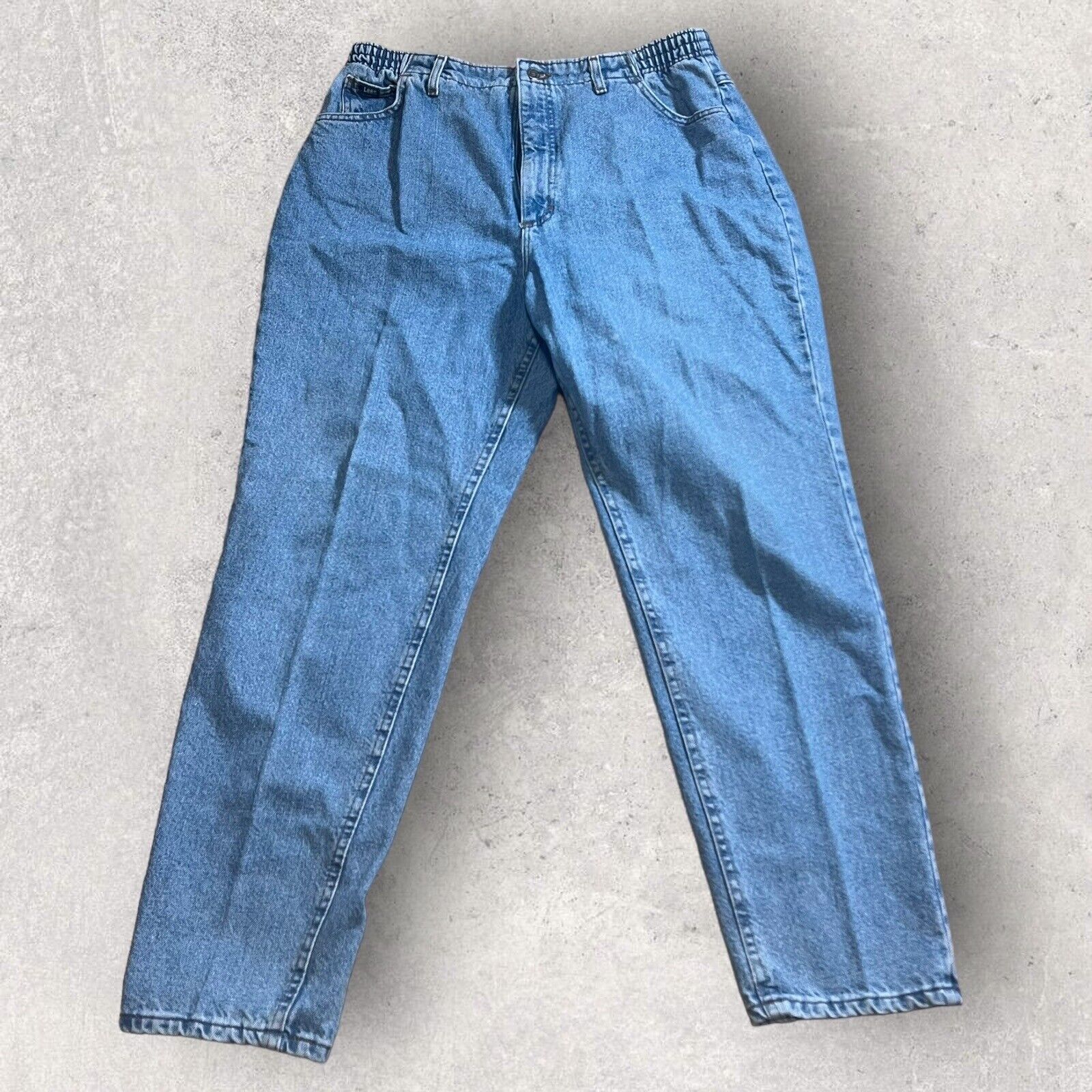 Vintage Lee Jeans Mens 18M Blue 90s Denim Elastic Waist USA Street Baggy 33x30