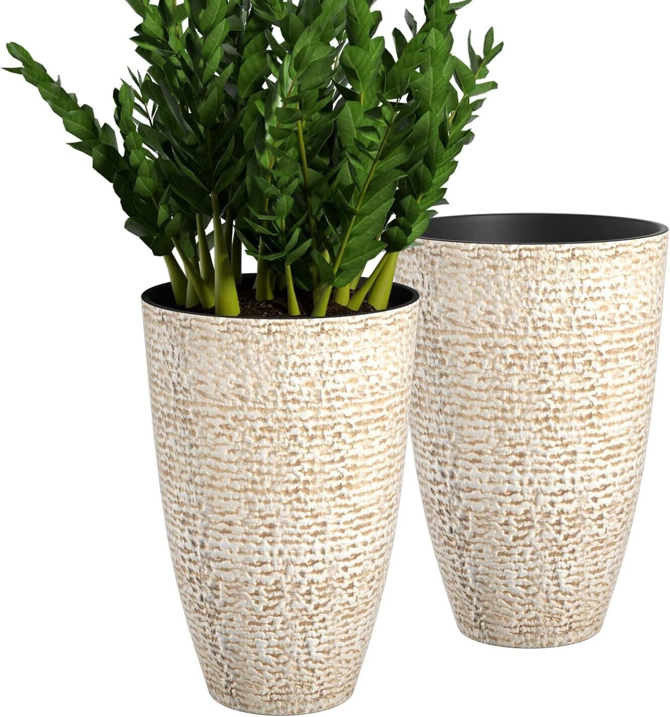 21 Inch Tall Planters Set of 2, Planters for Outdoor Indoor Plants Large Round