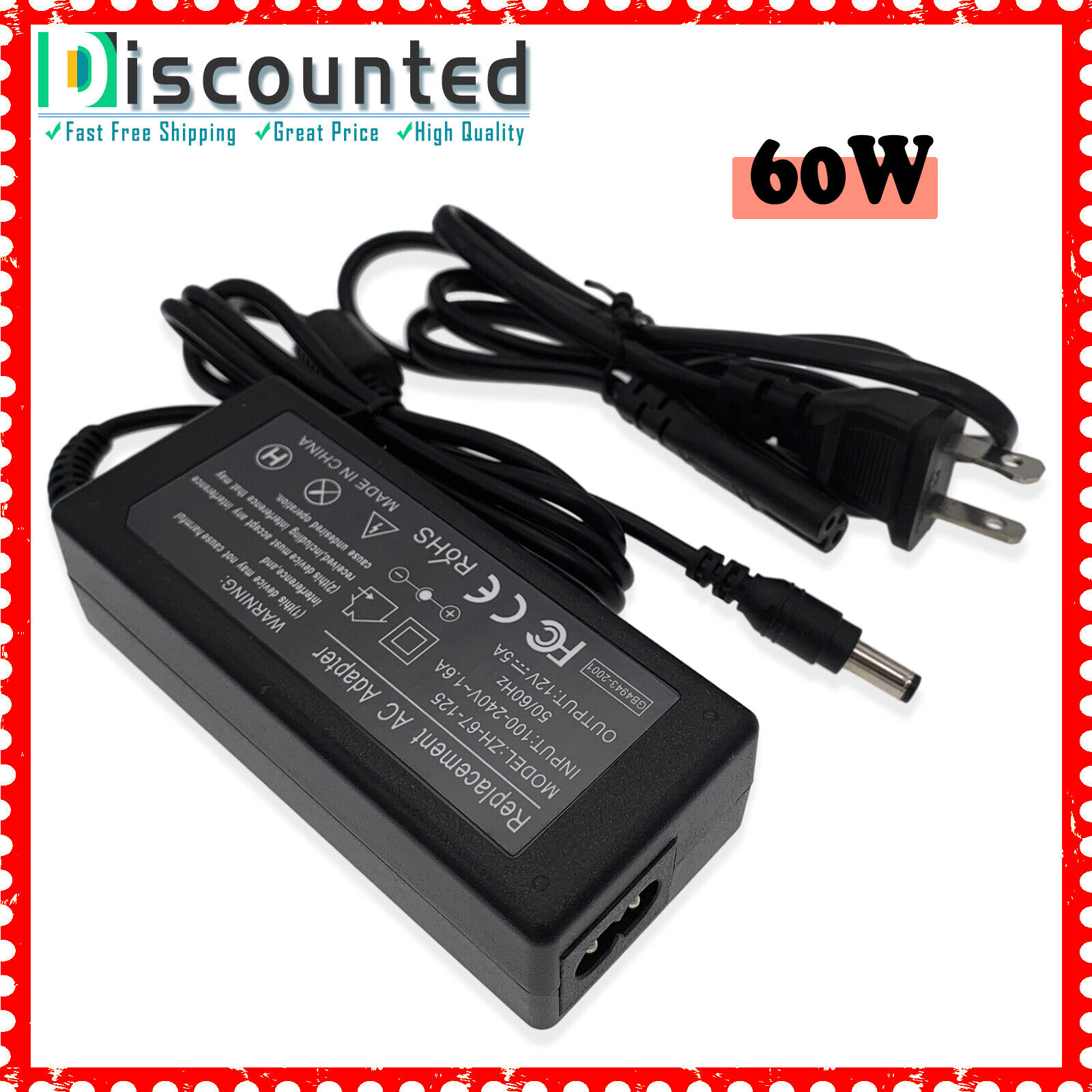Adapter Charger For Arcade1up Game Machines Arcade 1up Fits ALL Riser Power Cord