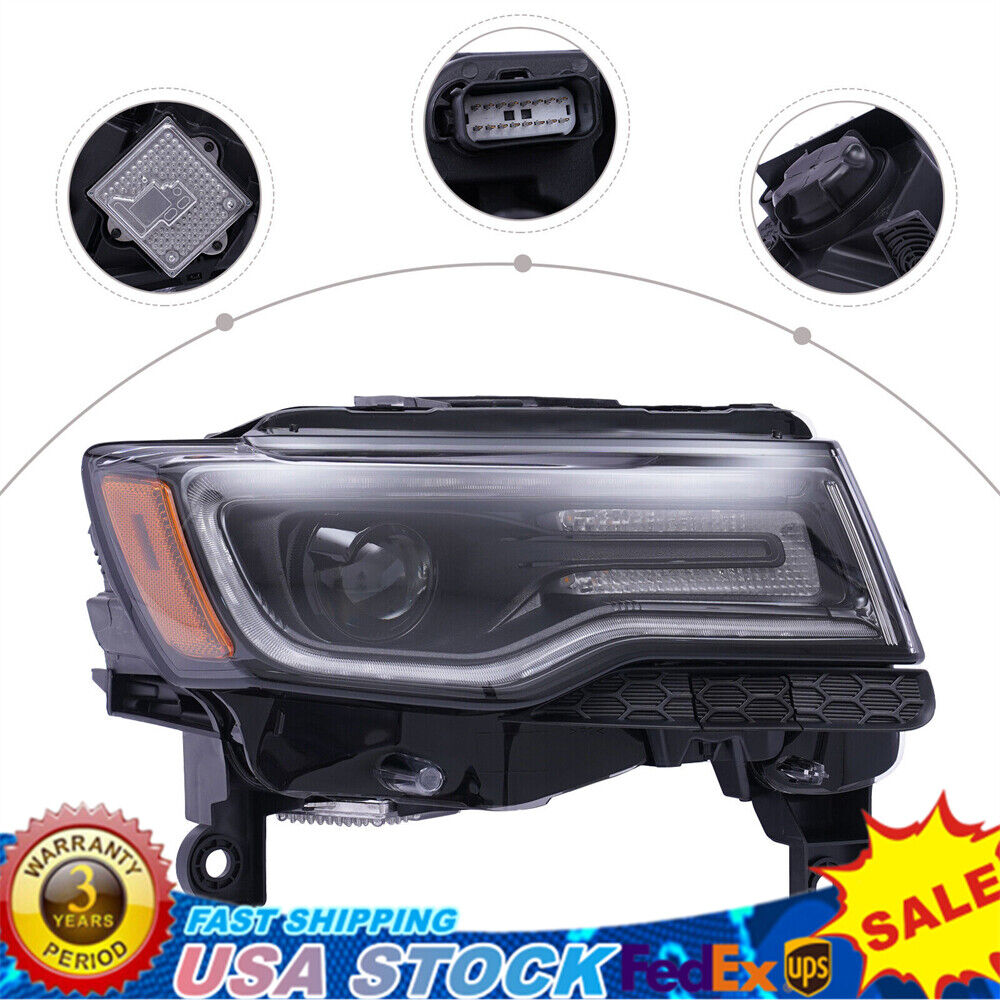 For 2016-2021 Jeep Grand Cherokee Right Passenger Side LED HID Xenon Headlight