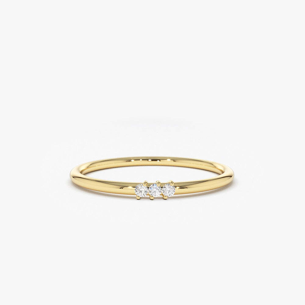 Minimalist Propose Ring for Women in 10K Gold Plated Sterling Silver