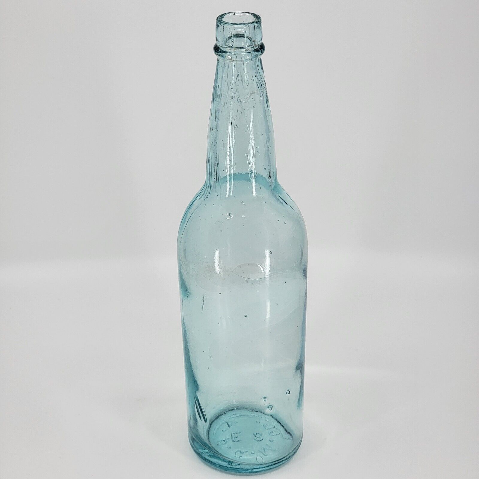 Rare Vintage A.B.G.M. Co. Aqua Blue Glass Empty Beer Bottle, Early 1900s