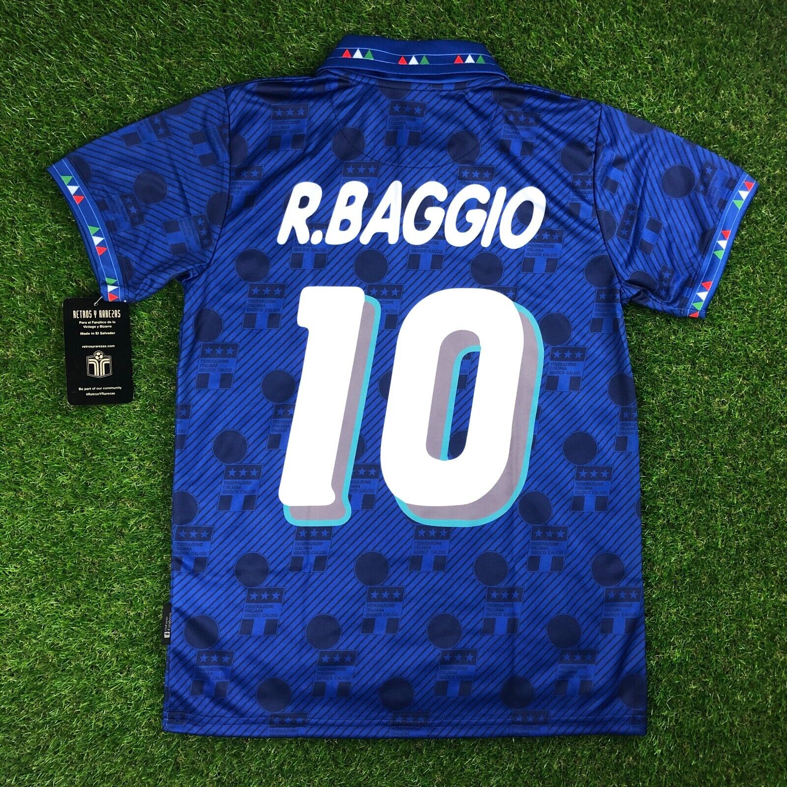Italia / Italy Camisa Replica de Futbol Retro, 1994 Baggio (Tallaje Americano)