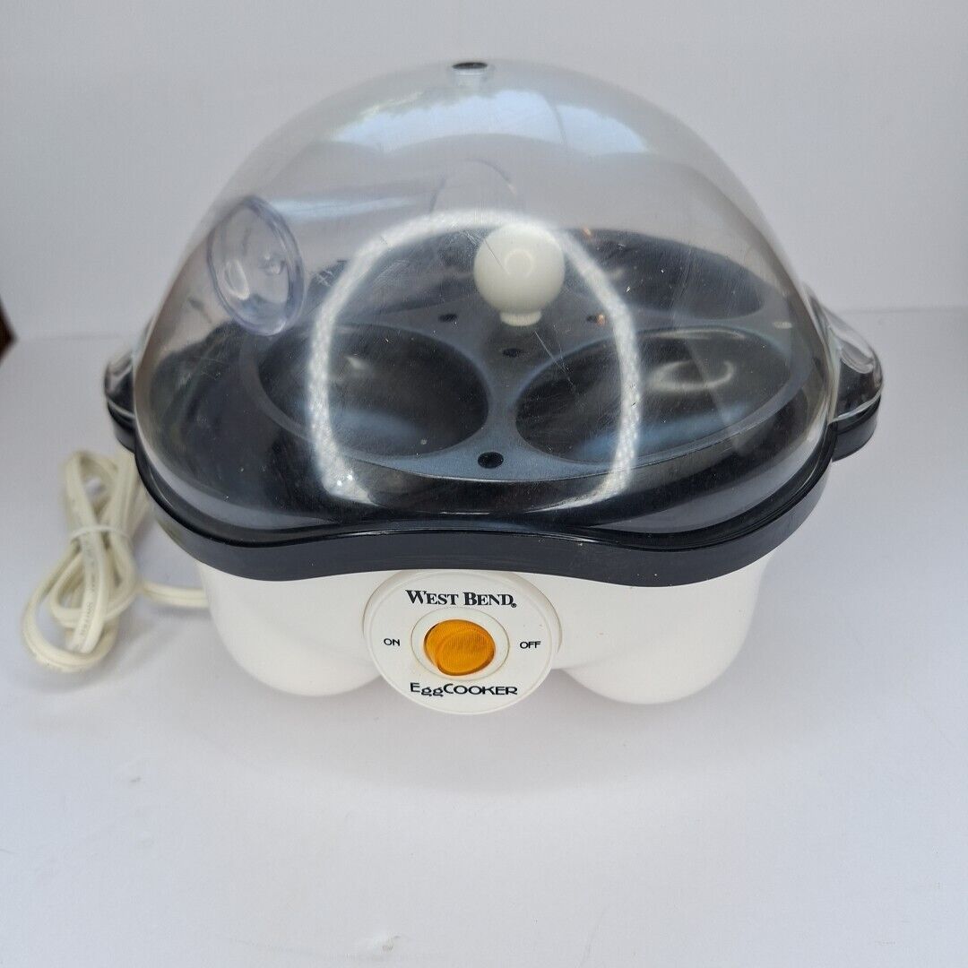 Working Vintage WEST BEND Automatic Egg Cooker Poacher Complet Model 86628 WHITE