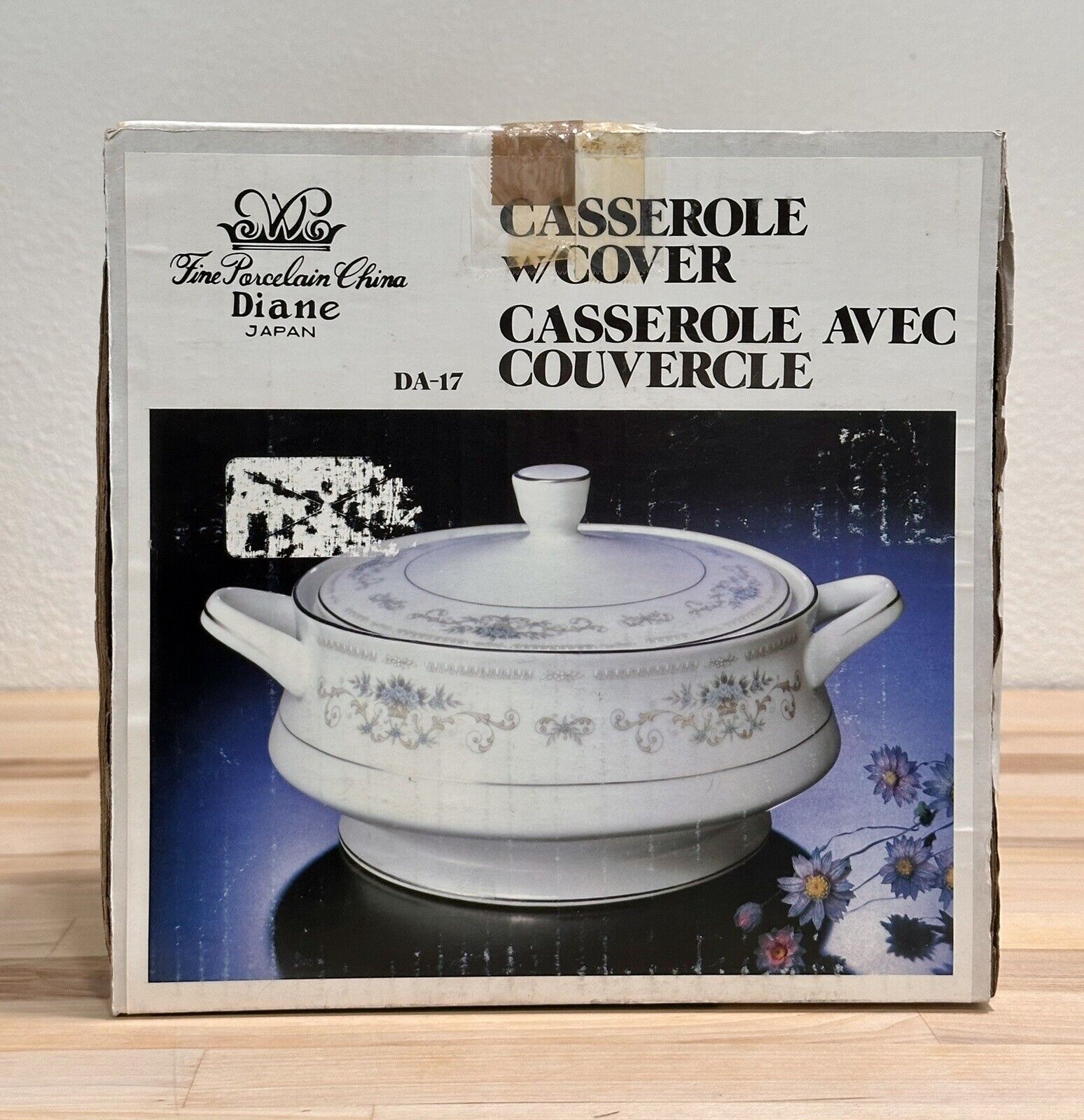 Wade Fine Porcelain China Japan DIANE Round Covered Serving Dish Bowl Casserole