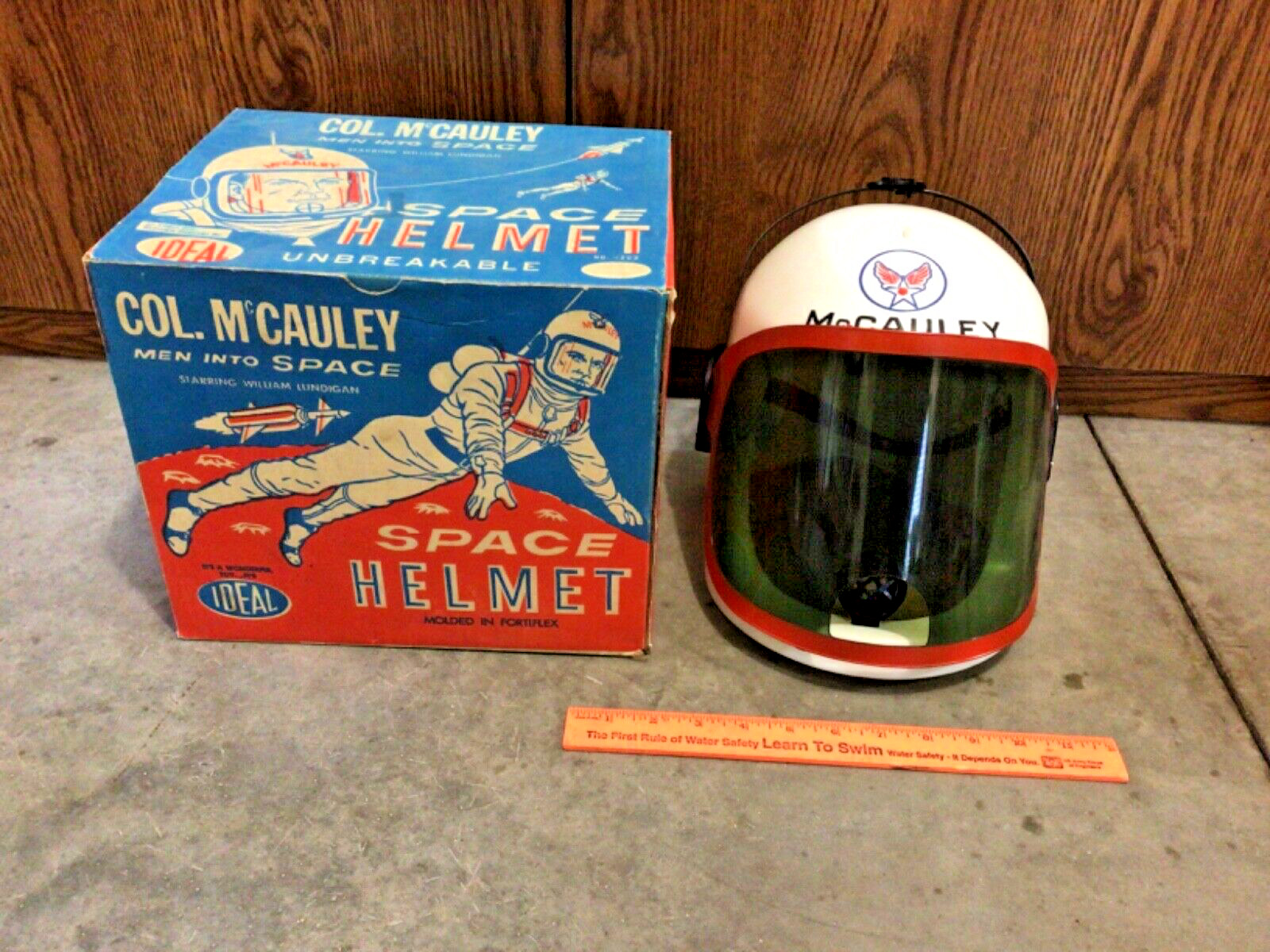 Vintage Ideal Toys Col. McCauley Men Into Space Helmet complete with box