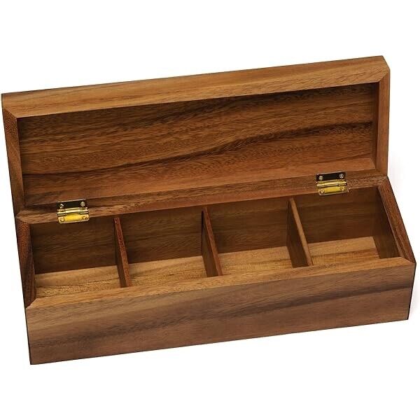 Brown Wooden Box with Dividers