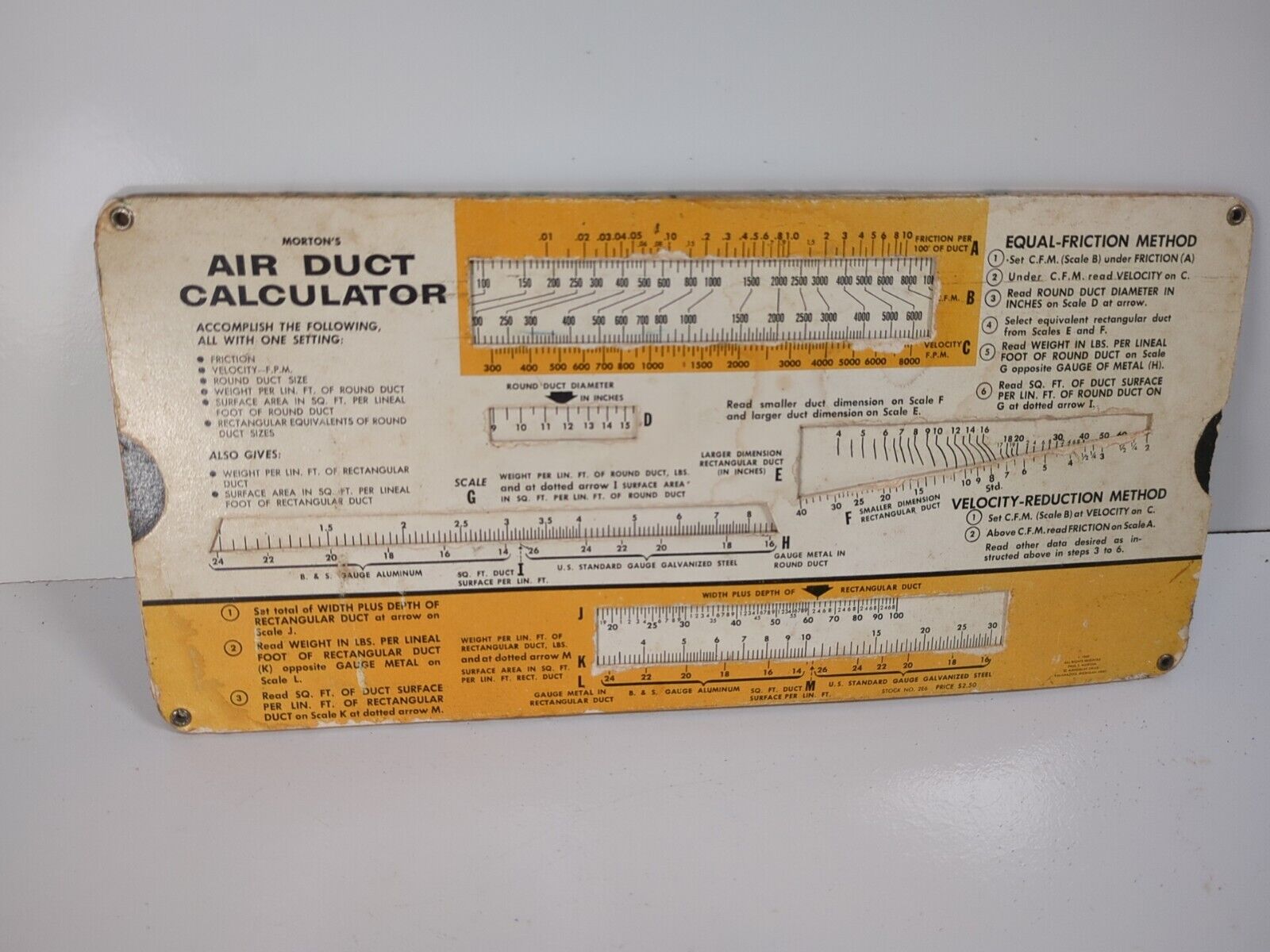 Morton\'s Air Duct Calculator HVAC sizing Ductulator Air Conditioning 