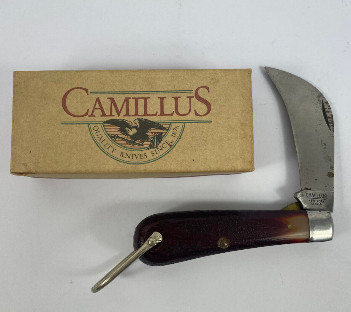 CHANNEL LOCK #10 CAMILLUS USA HAWK FOLDING POCKET SKINNING KNIFE
