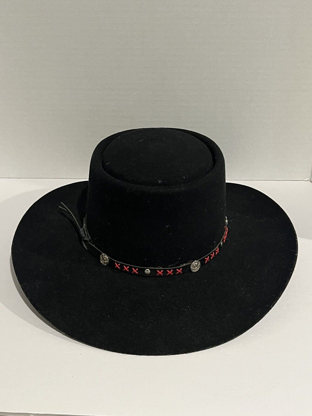 Stallion by Stetson Black Pure Wool Novato Vintage Cowboy Hat Size 7 Rare 