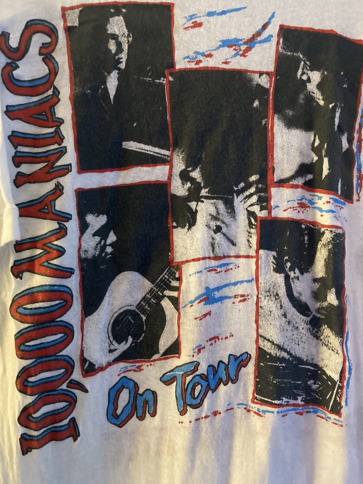 Vintage 10,000 Maniacs Band Tee T-shirt Size L World Tour cure 80s Rock Punk