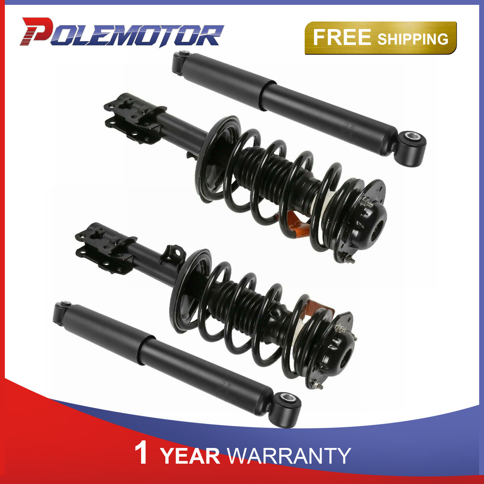 Pair Complete Struts Gas Shocks For Chevrolet Malibu 2004-2007 Front & Rear