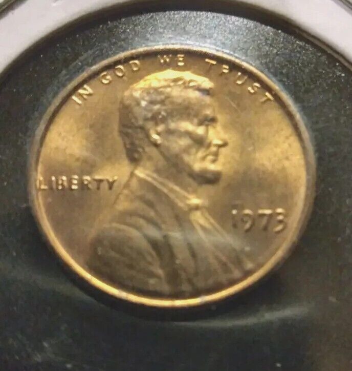 RARE 1973 Lincoln Penny No Mint Mark, Error, Double Die Odverse 