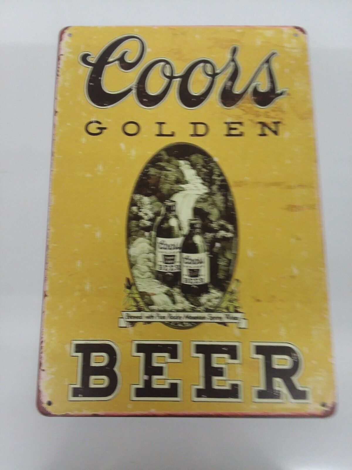 Vintage Style Metal Coors Golden Beer Sign