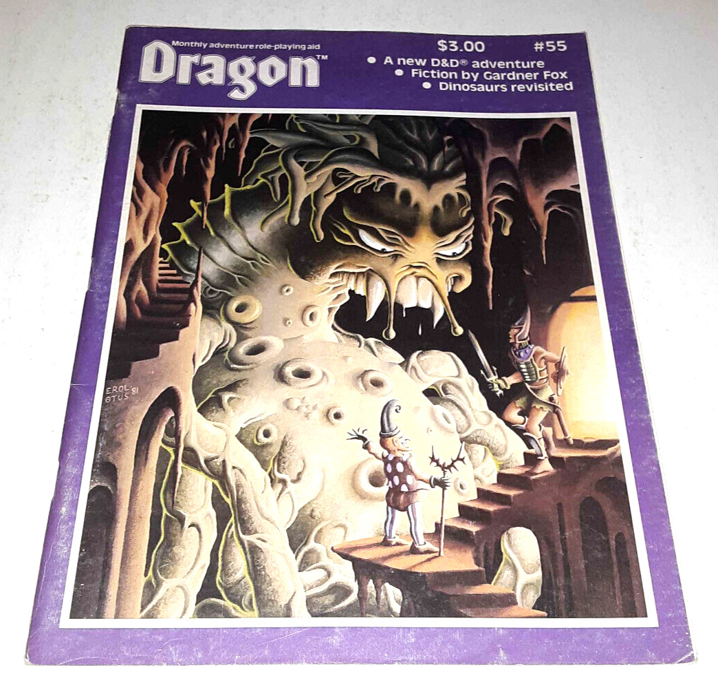 DRAGON magazine #55 Nov 81, D&D AD&D TSR complete with Adventure Module - VG