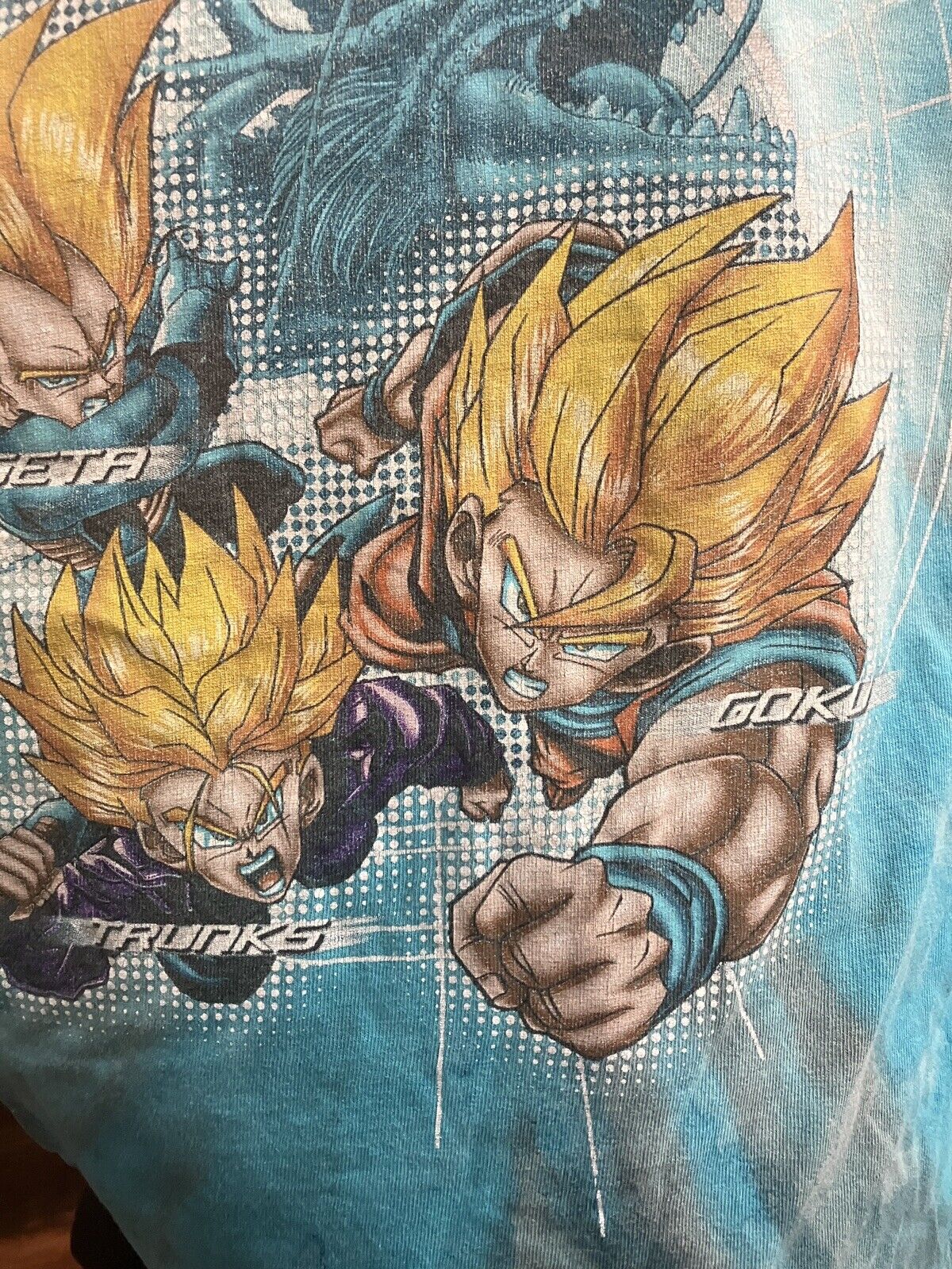 RARE vintage 2001 Dragon Ball Z T- shirt Vegeta, Trunks, Goku Tie Dye