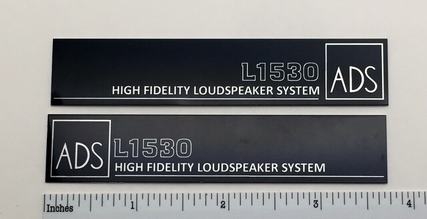 ADS  L1530 Speaker Badge Logo Emblem Pair Mirror Imaged Custom Made Aluminum 