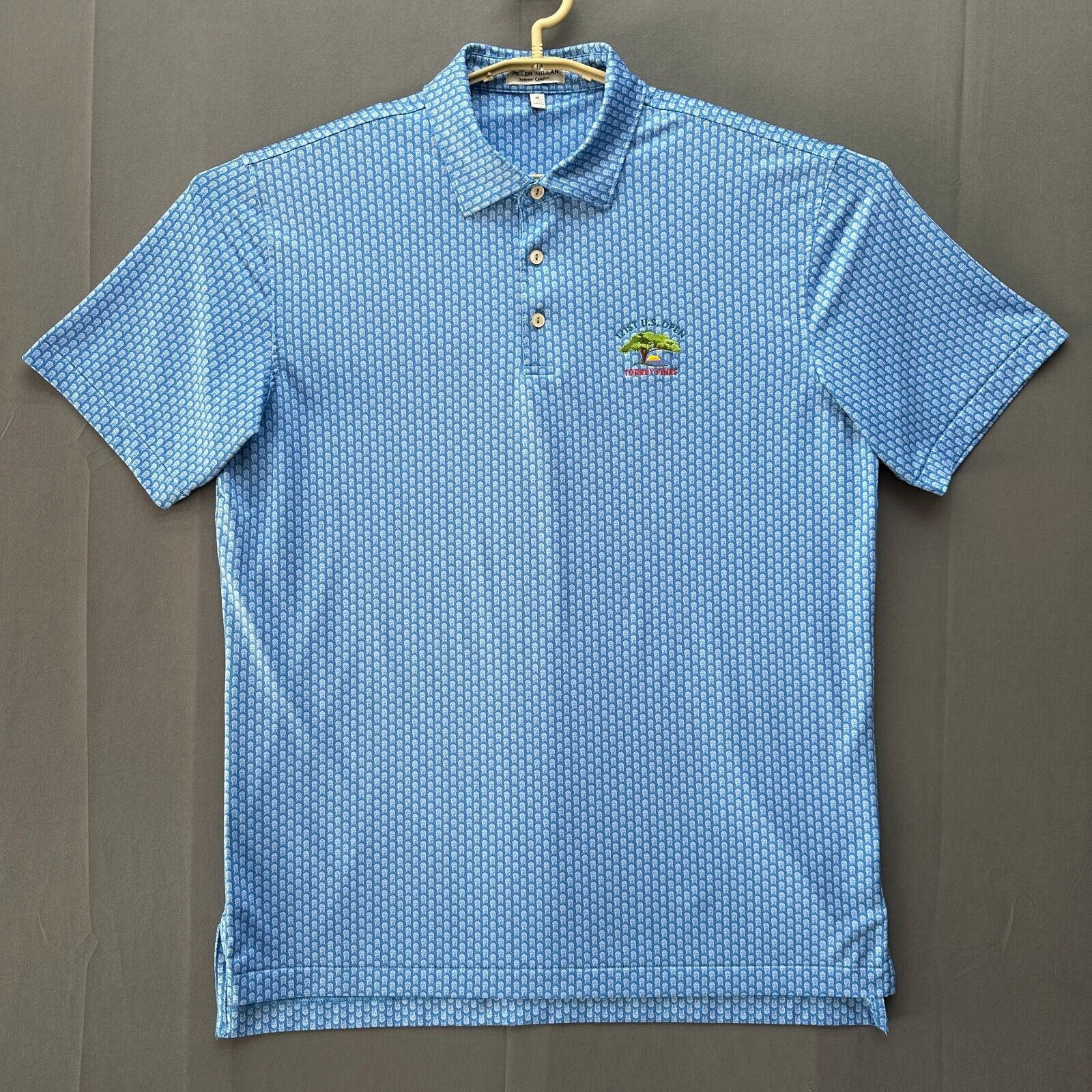 Peter Millar Polo Shirt Mens Blue Medium Torrey Pines 121st US Open Golf Polo M