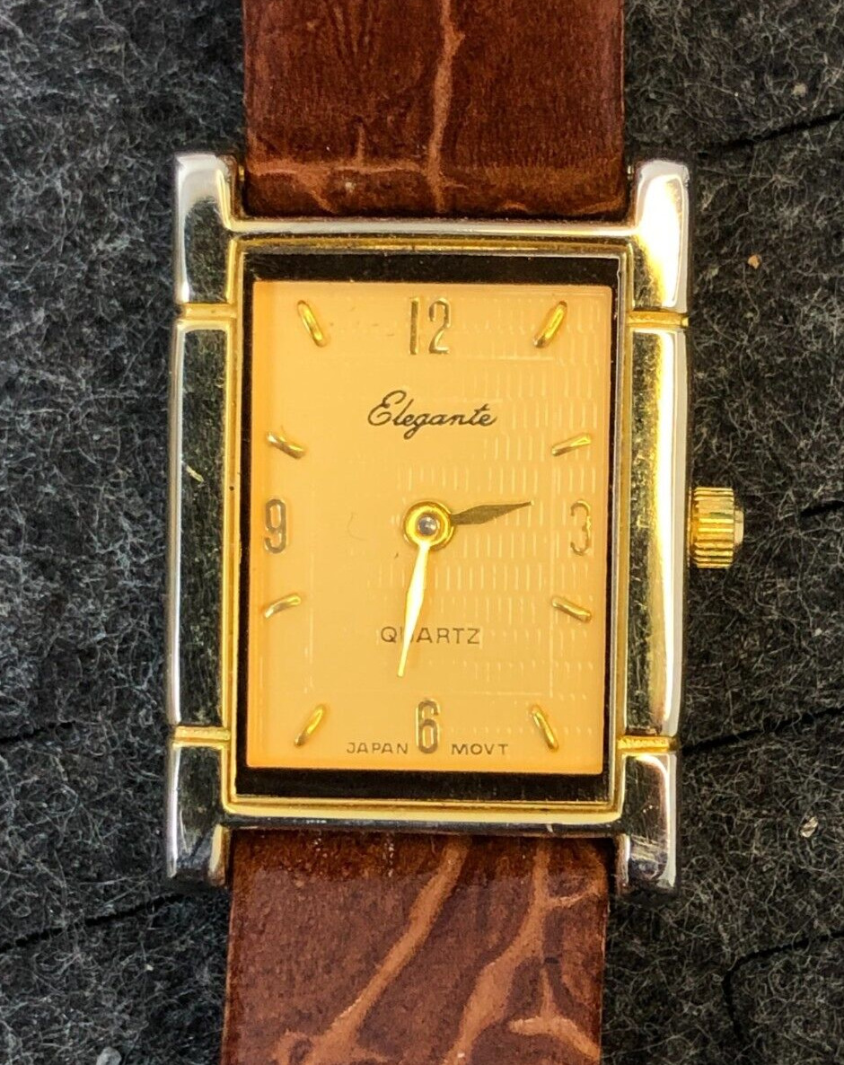 Vintage Elegante Analog Watch Gold Tone - Not Tested