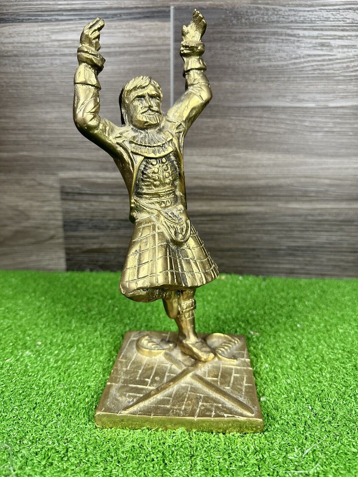 Handmade Brass Bearded soldier With Hands Raised Above made in britian