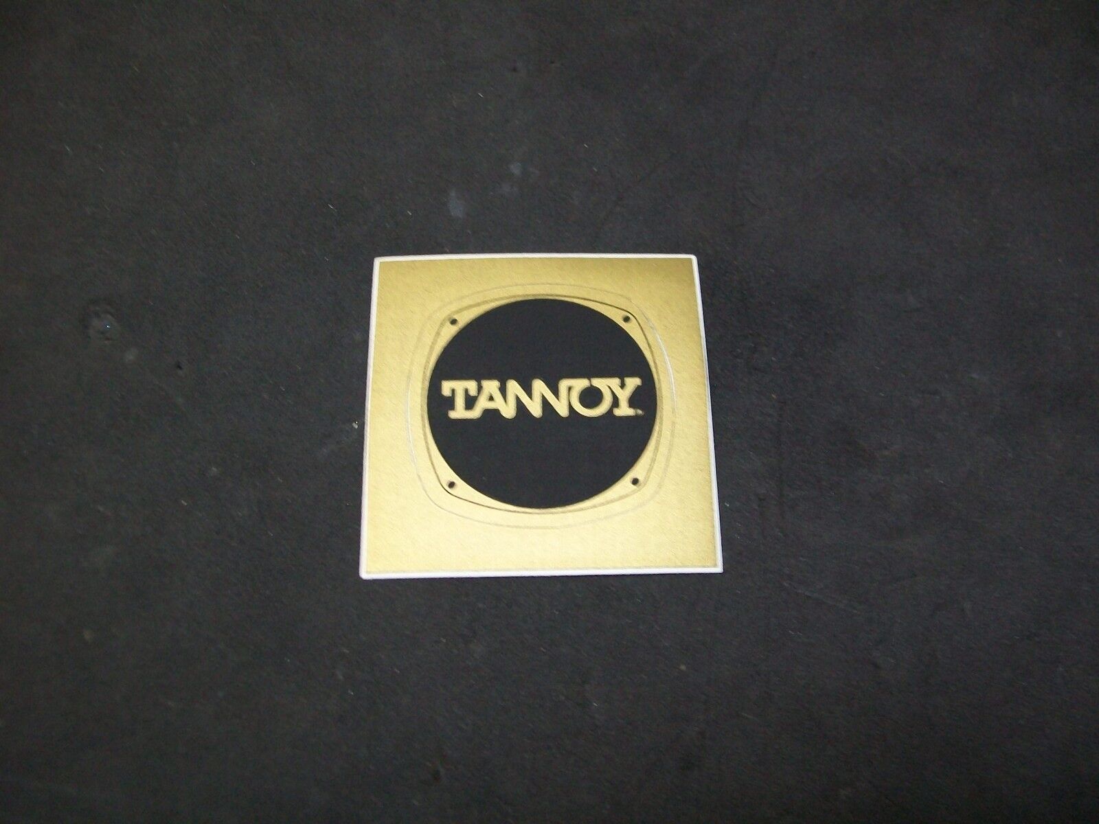  Tannoy Badge/Emblem, 1 New Old Stock, Factory Stick On. 1 1/8\