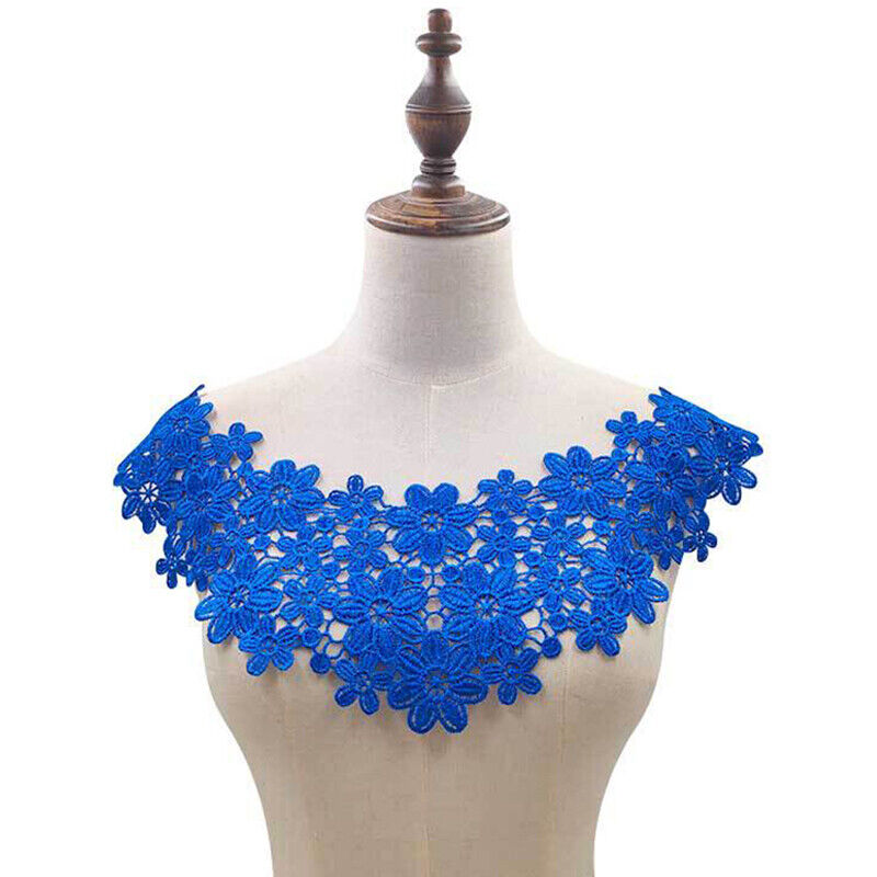 Flower Embroidered Neckline Lace Collar Trim Sew Patch Applique Corsages DIY ⟡