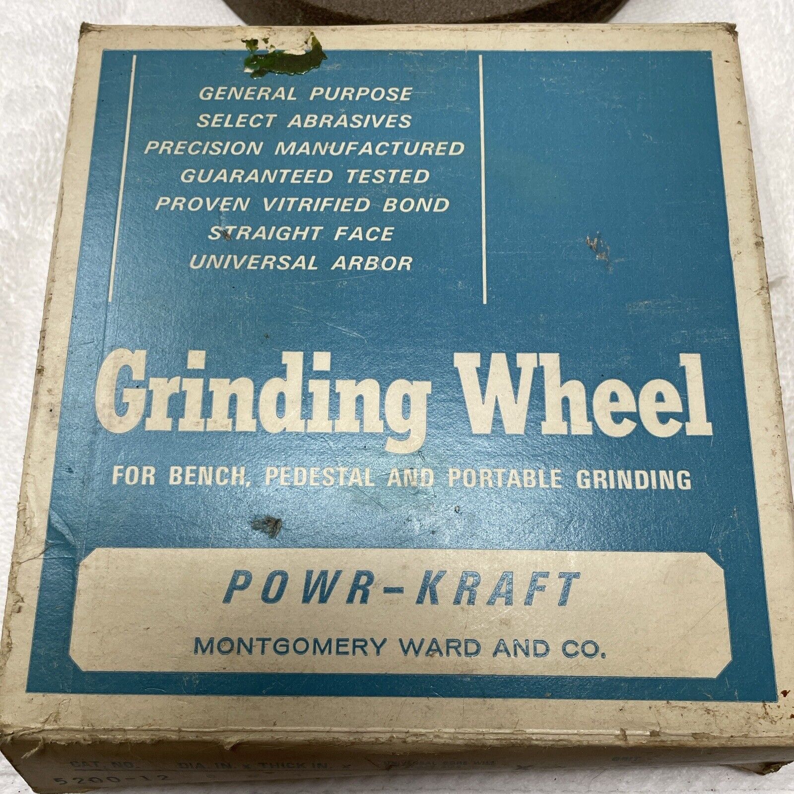 Vintage POWR-KRAFT 6x1x1/2-5/8” Aluminum Oxide Grinding Wheel