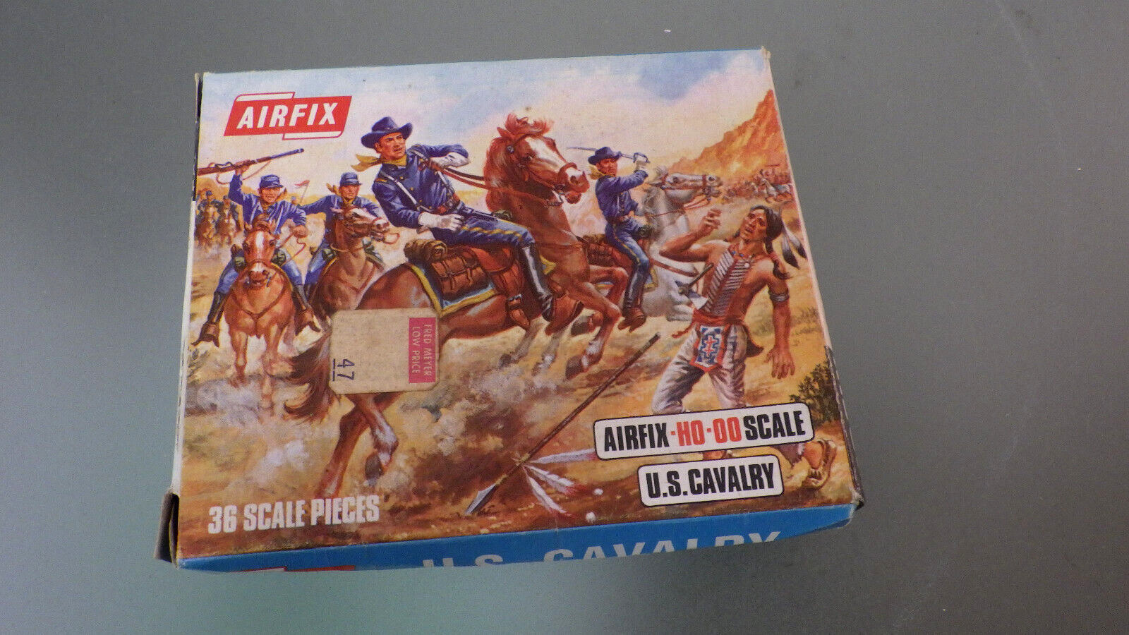 Vtg 1960s AIRFIX HO-OO 1/72 Scale Playset Figures US Cavalry w/ BOX 98% Complete