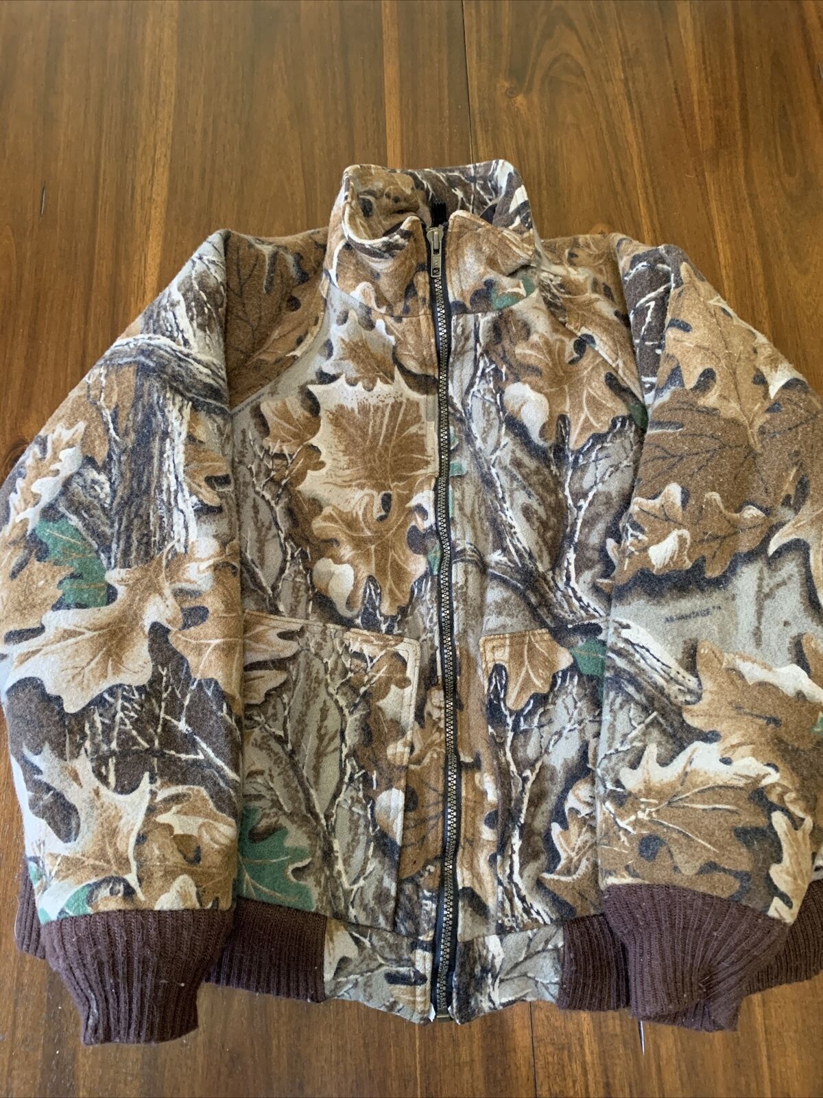 vintage woolrich Insulated Hunting Camouflage jacket Coat 100% Wool Youth Large