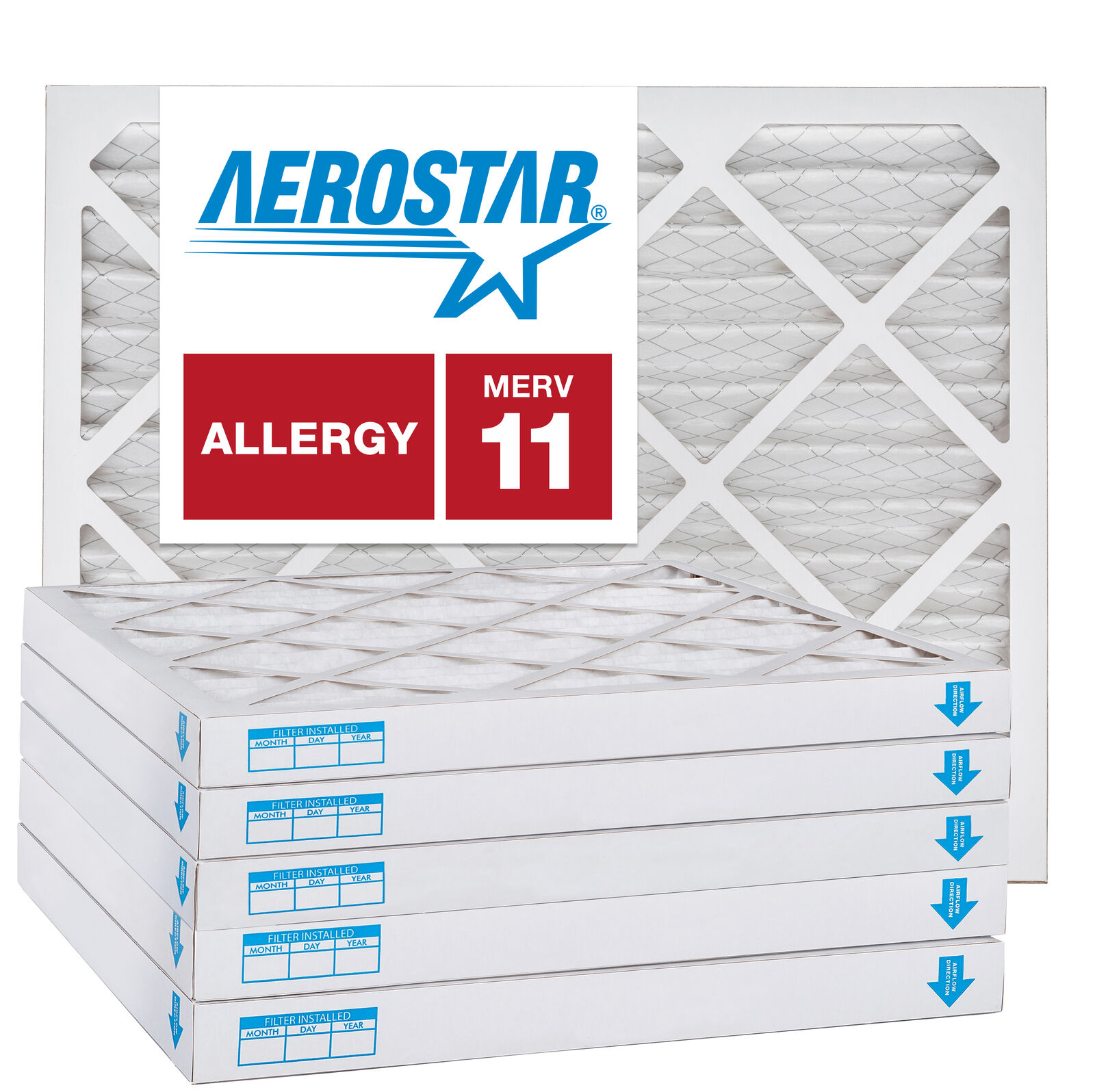 20x25x2 AC and Furnace Air Filter by Aerostar - MERV 11, Box of 12