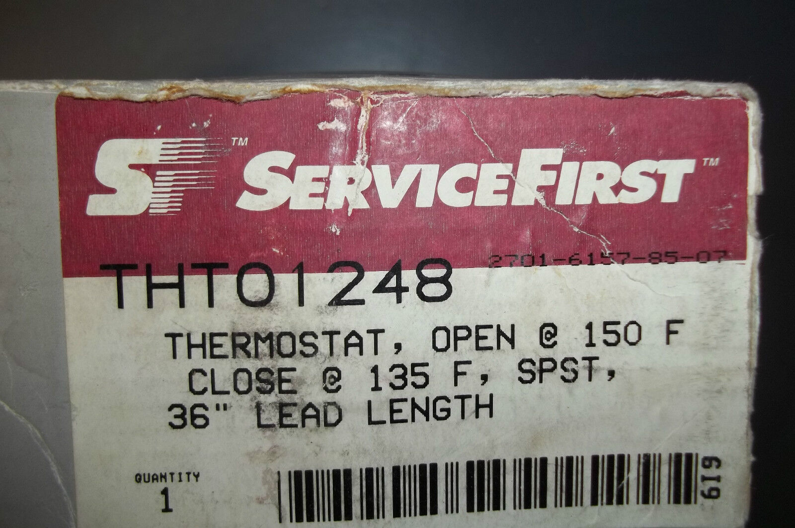 Service First THT 01248 thermostat, open 150F, close 135F NEW