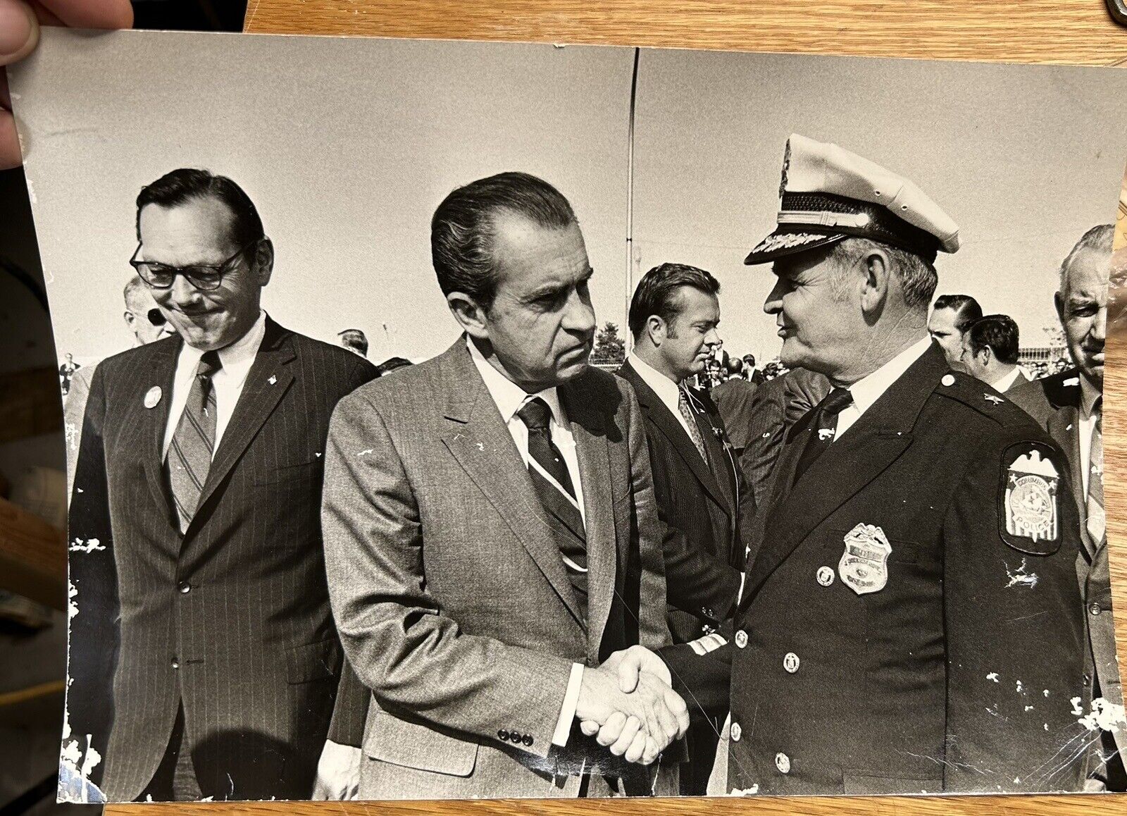 Vintage Official White House Photograph Nixon Police Chief Columbus 1970 Picture