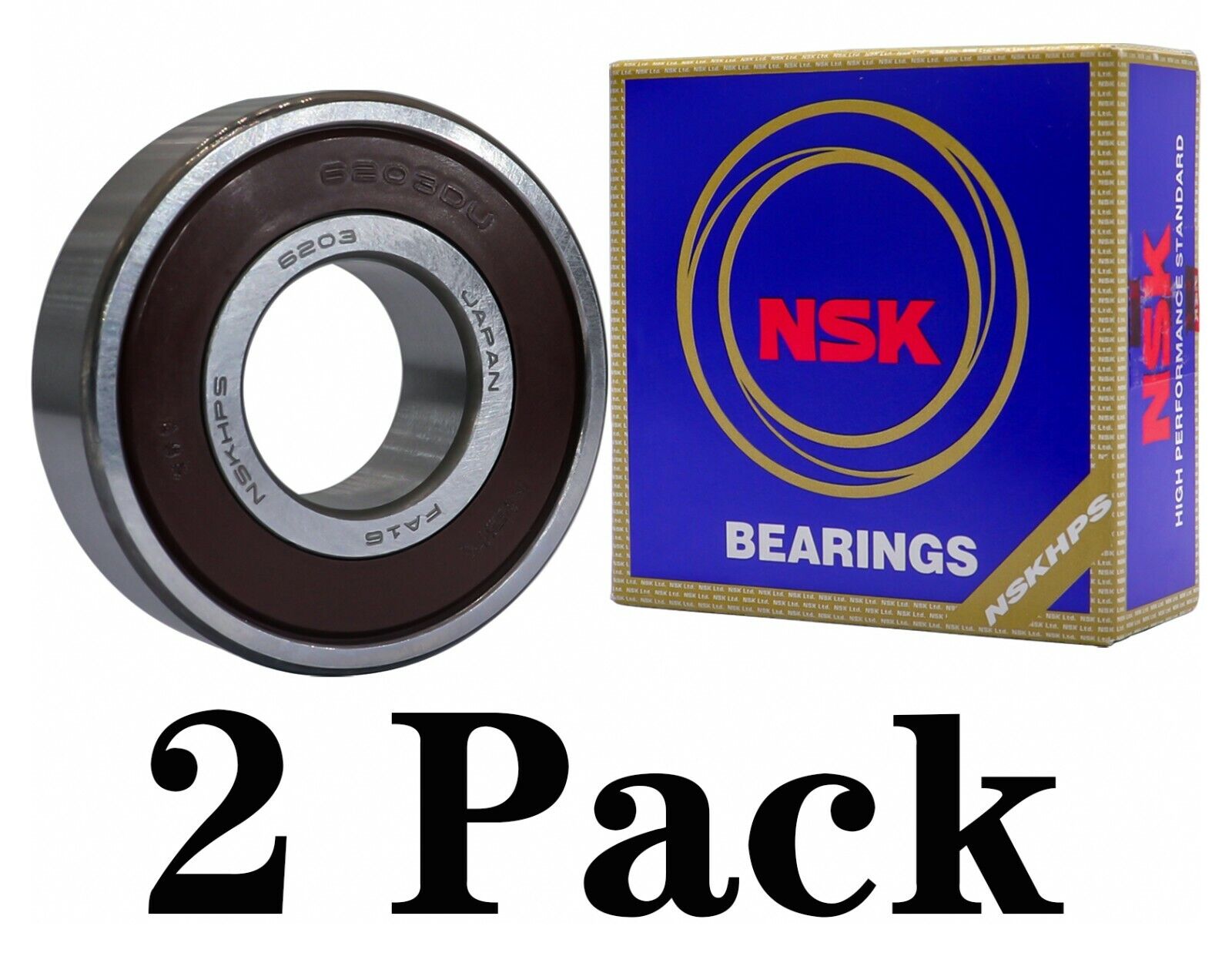 2PACK NSK 6203DDU 17X40X12MM Double Rubber Bearings MADE IN JAPAN