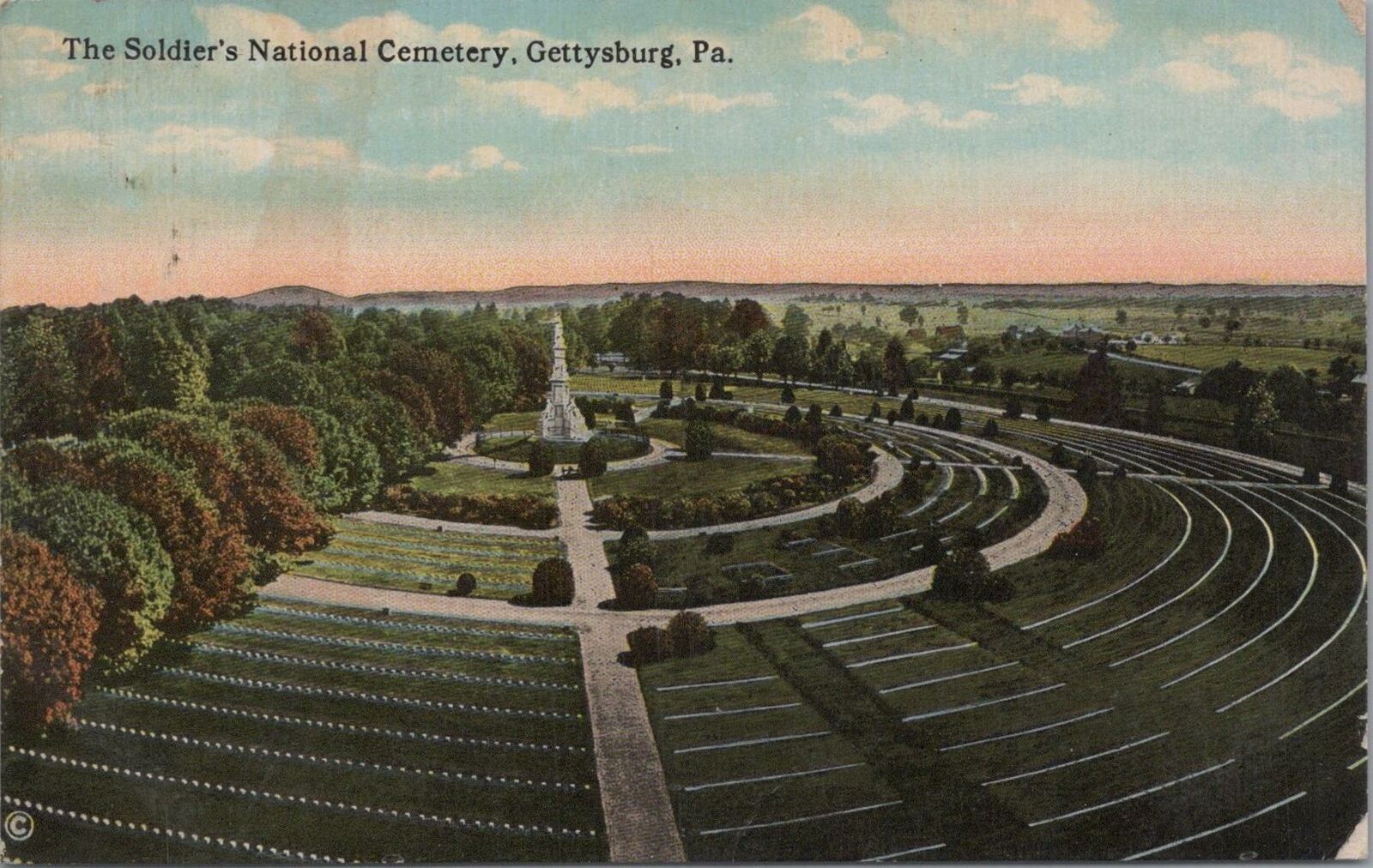 Postcard Soldiers' National Cemetery Gettysburg PA 2