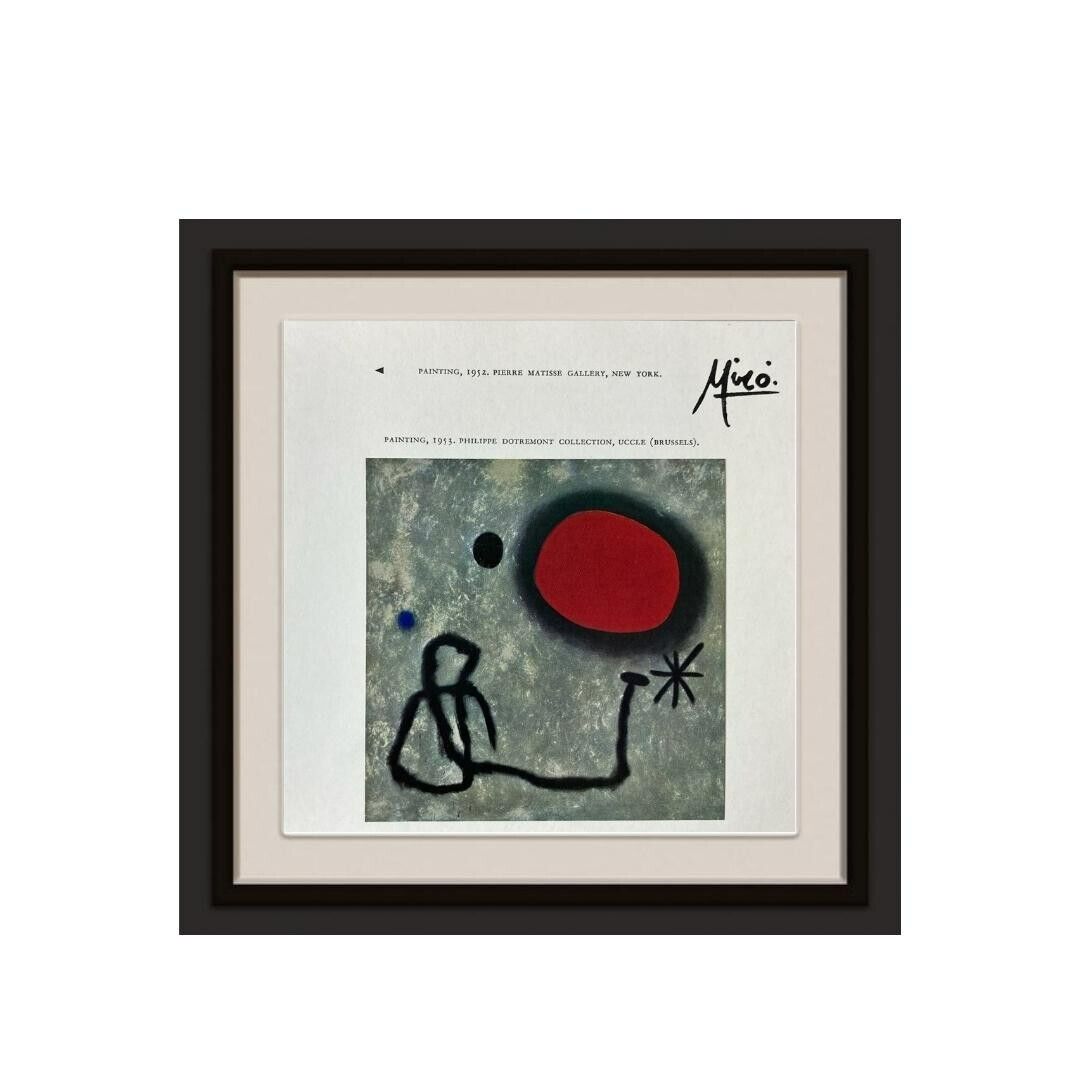 Joan Miro Original Vintage Collectible Print- Painting, 1952, Signed, Colorplate
