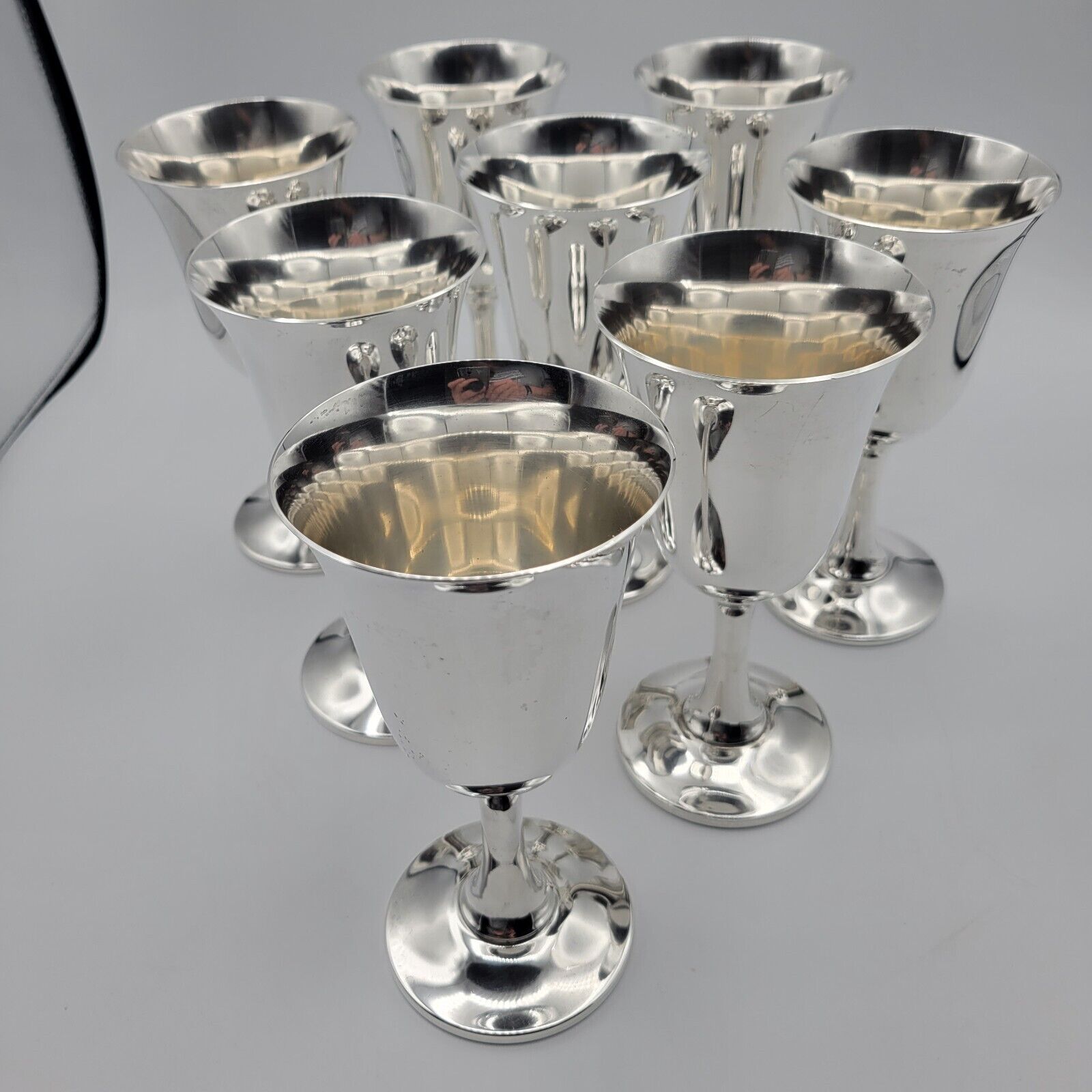 Set of 8 WALLACE SILVER #14 Sterling Silver Water Goblets