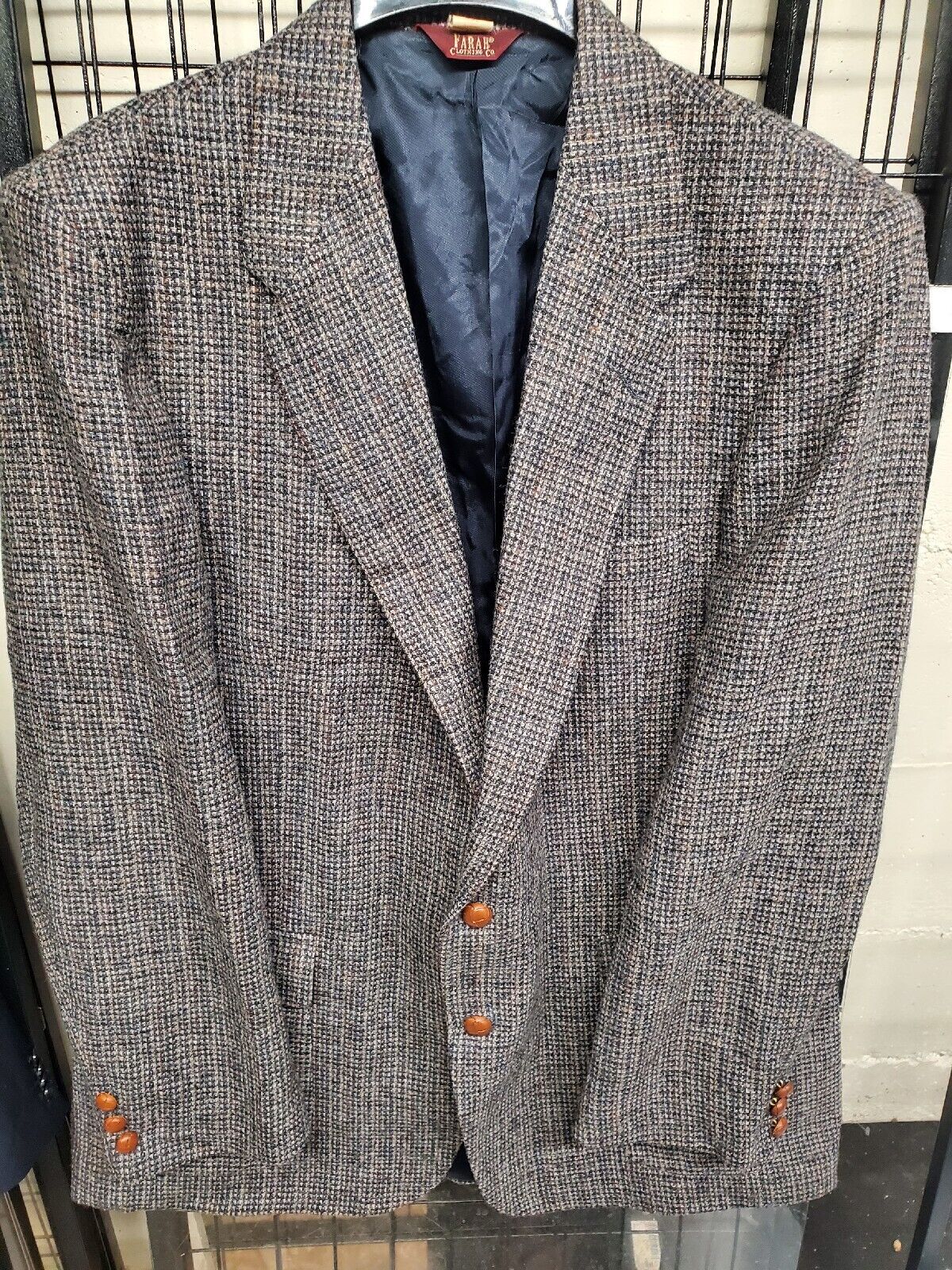 Vintage Farah Sport Coat Blazer Donegal Tweed Jacket Mens 46L MINT