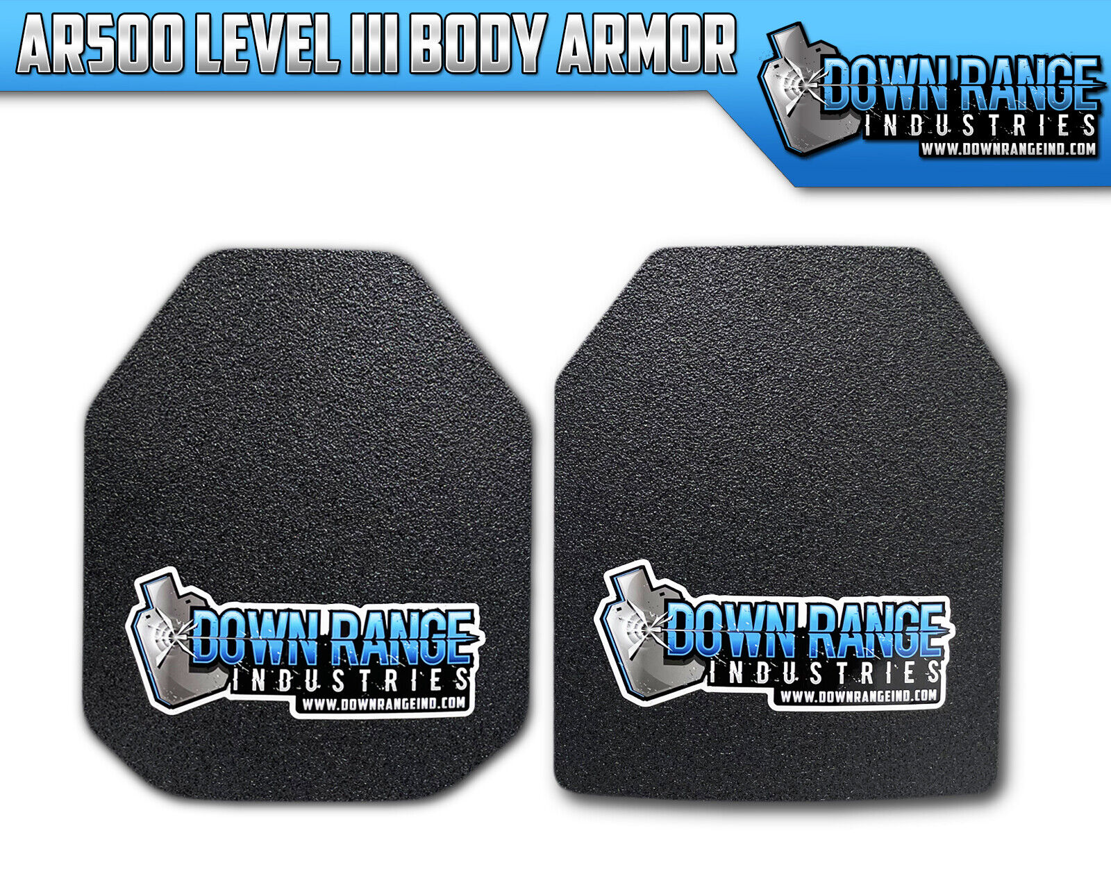 AR500 Level 3 III Body Armor Plates - Multi-Curved SPALL COATING OPTIONS