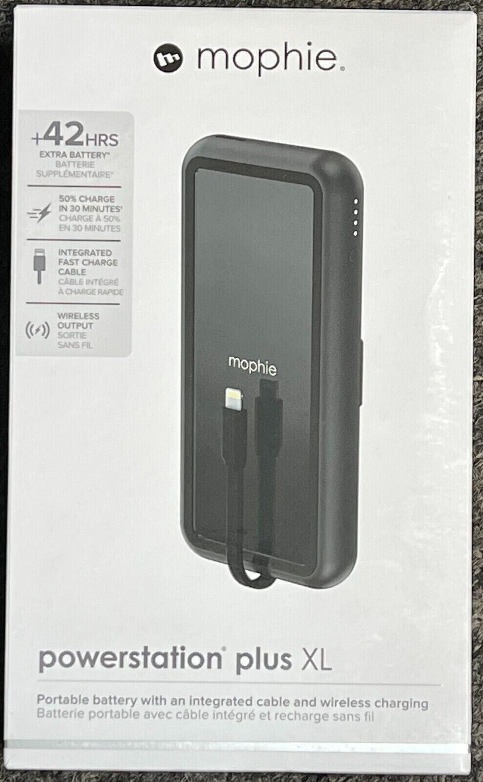New Mophie Powerstation Plus XL Portable Battery & Wireless Charger 8K - Black