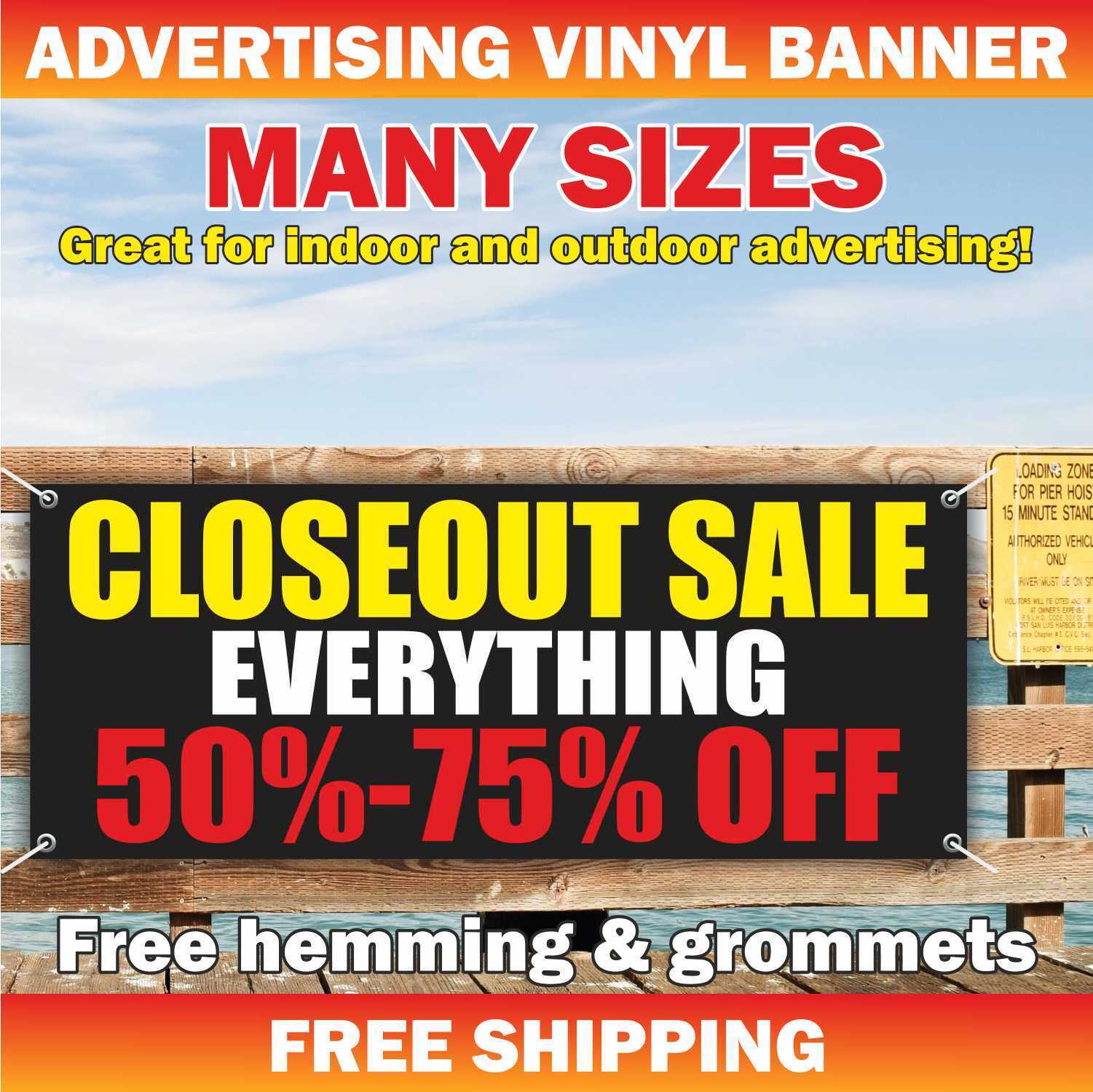 CLOSEOUT SALE EVERYTHING Advertising Banner Vinyl Mesh Sign clearance discount