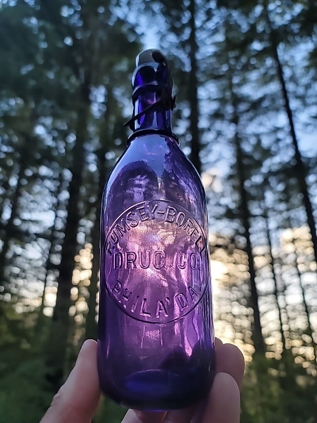 1890s Beautiful Purple Philadelphia Bottle☆Rumsey Borell Drug Co. Pennsylvania