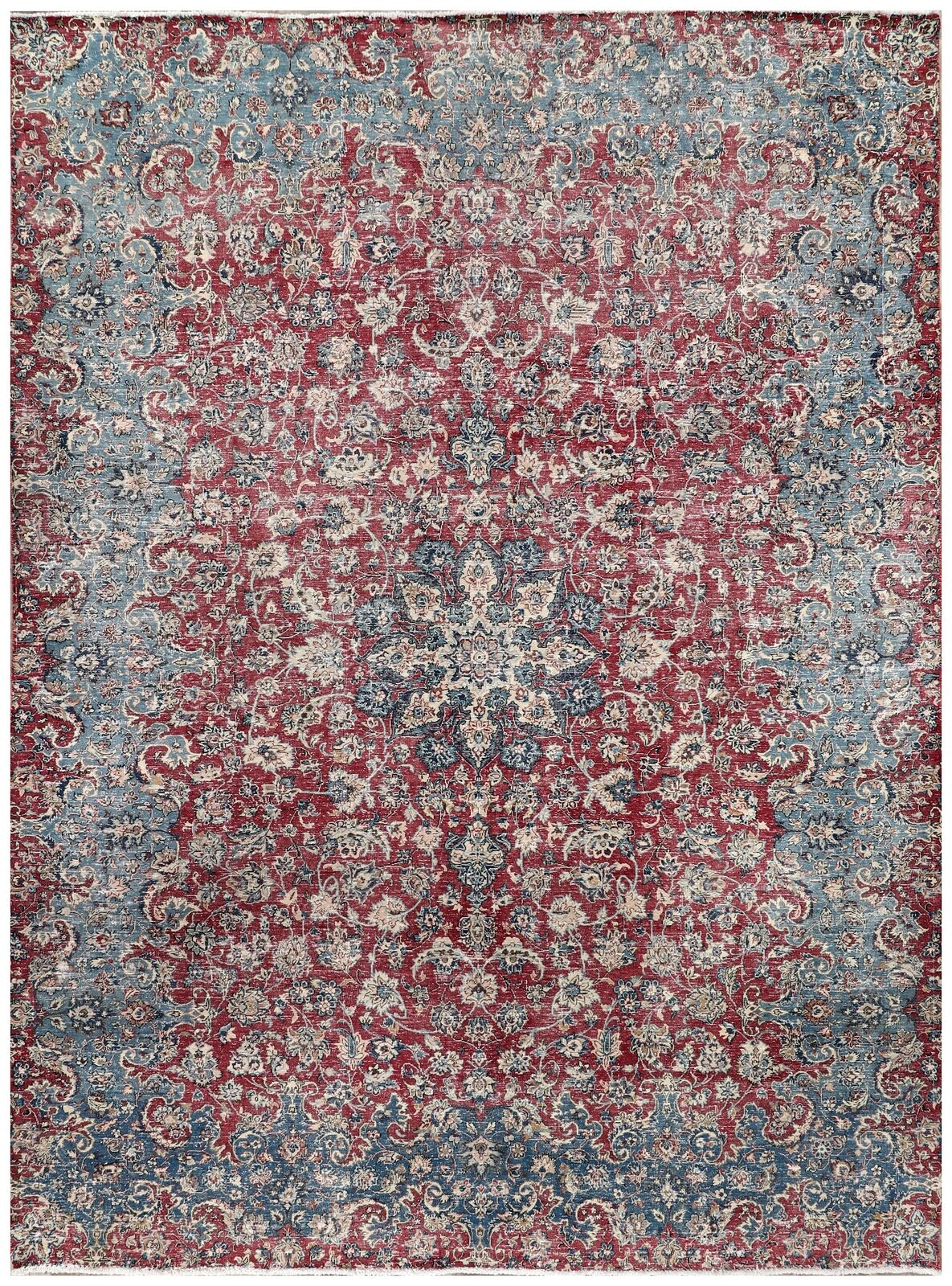 Low pile 8\' x  11\' Vintage Rug Faded Red Pre-Owned PK95