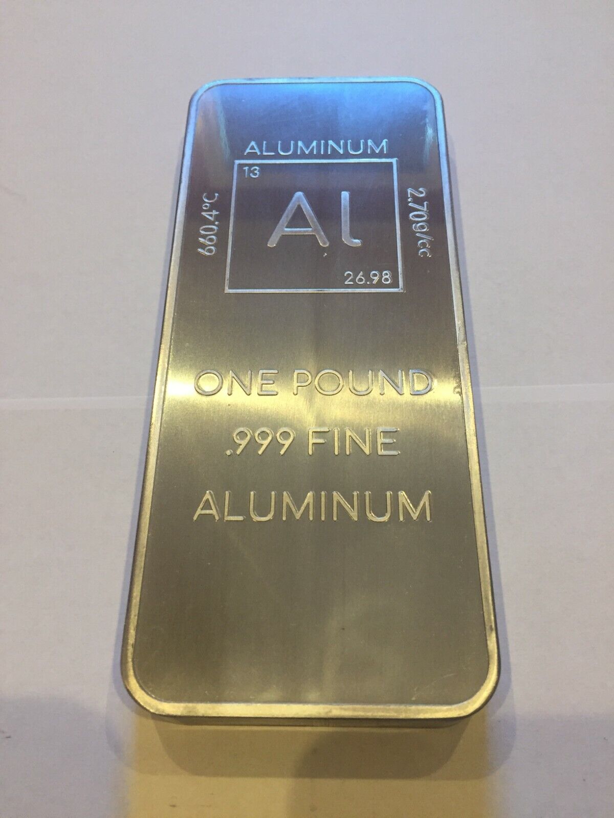 1 (One) Pound .999 Aluminum Bullion Bar By Unique Metals