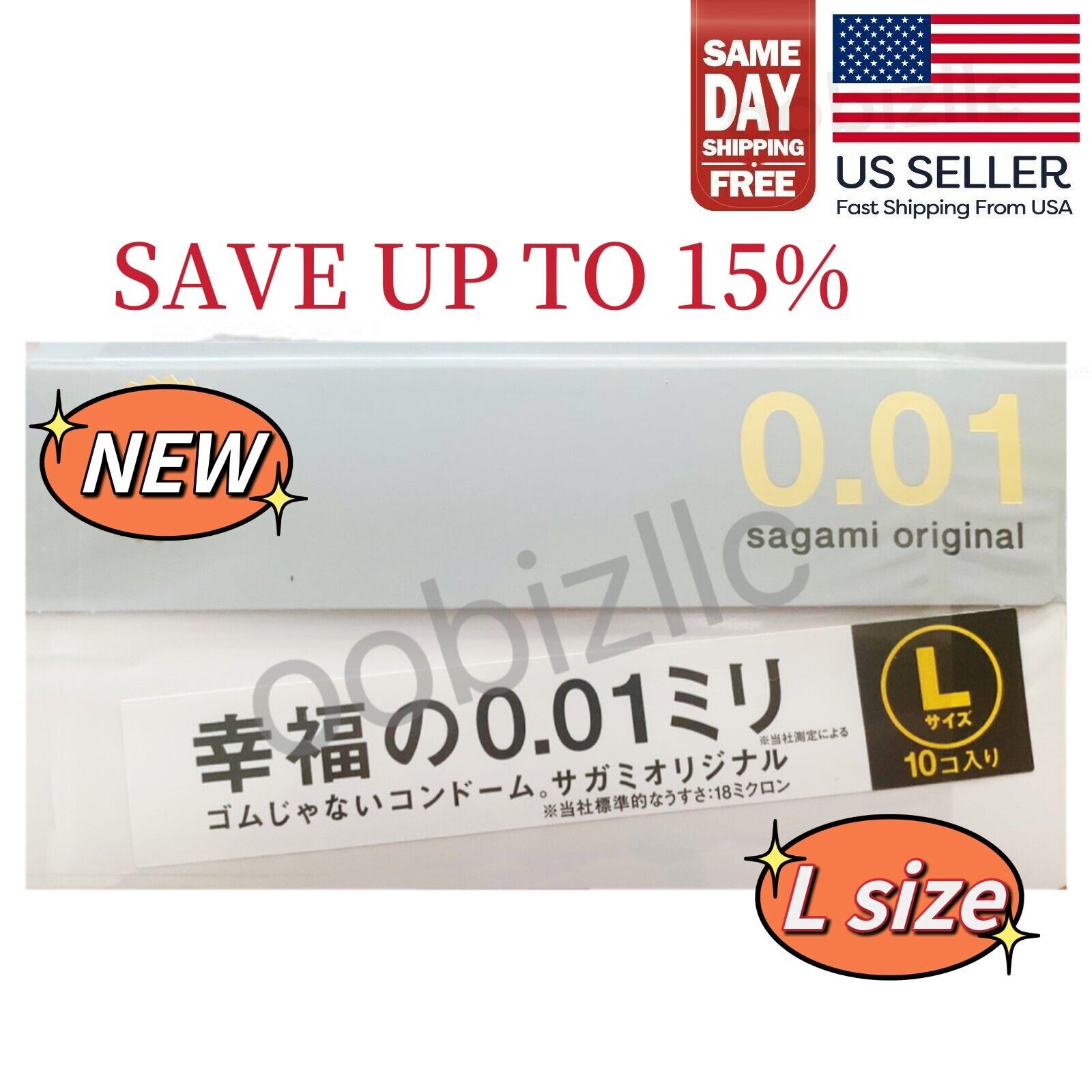 Sagami Original 001 L Size 10pcs Ultra Thin Condom（US Seller)