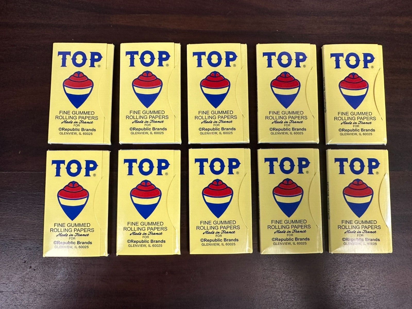 TOP SINGLE WIDE Rolling Papers - 10 PACKS - Fine Gummed RYO Cigarette Papers