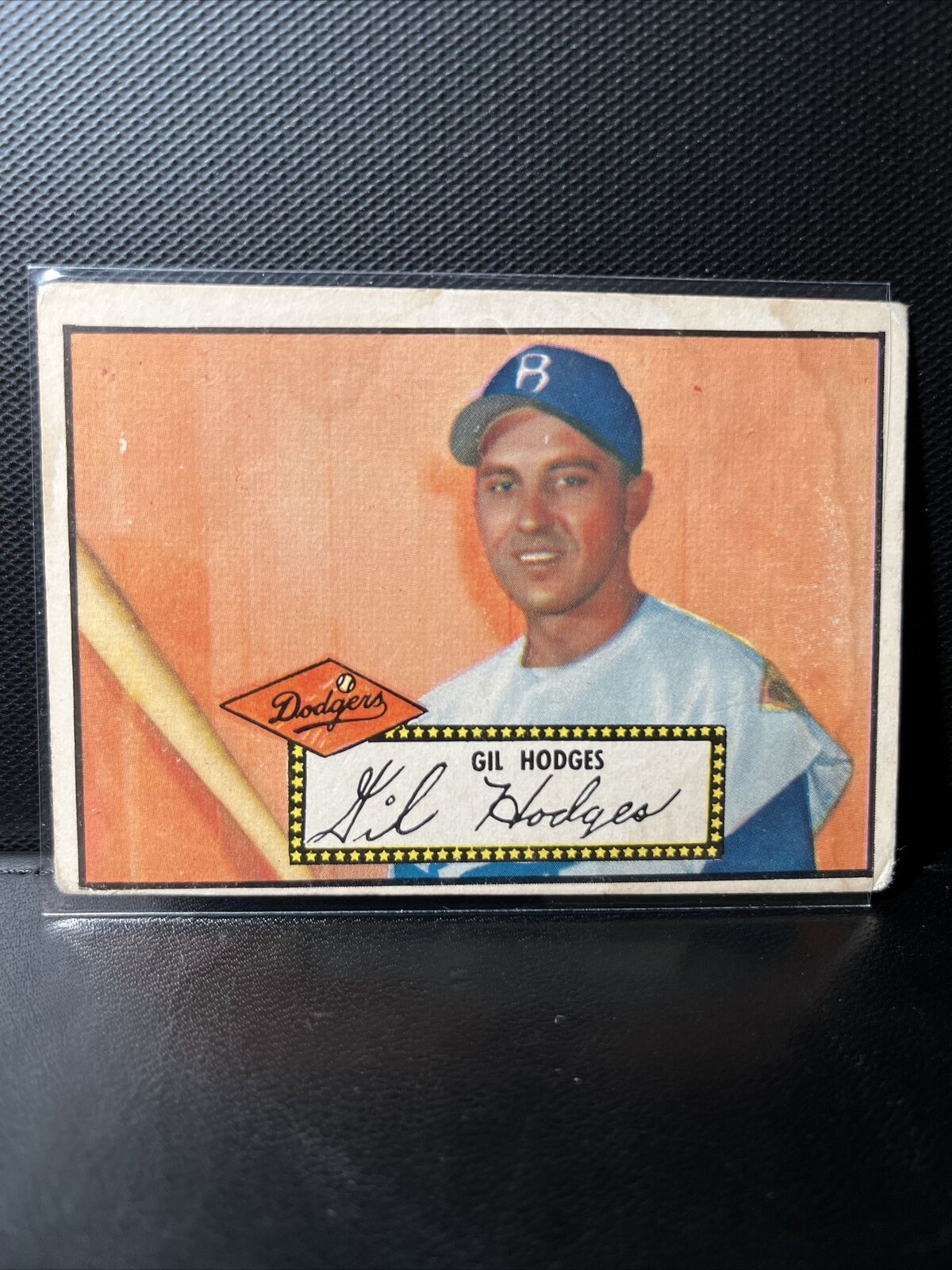 1952 Topps, #36 Gil Hodges Brooklyn Dodgers, Black back