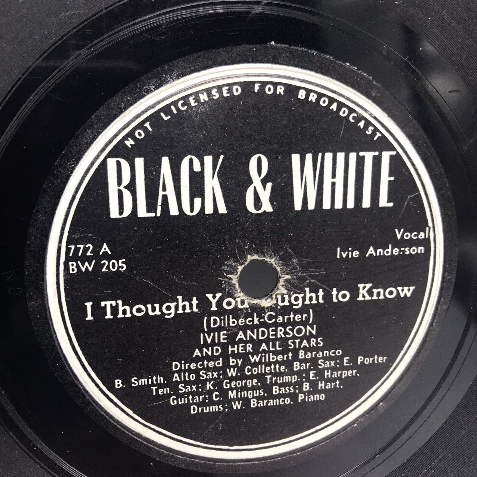 Ivie Anderson I Thought You Ought to Know / Voot is Here to Stay Black & White