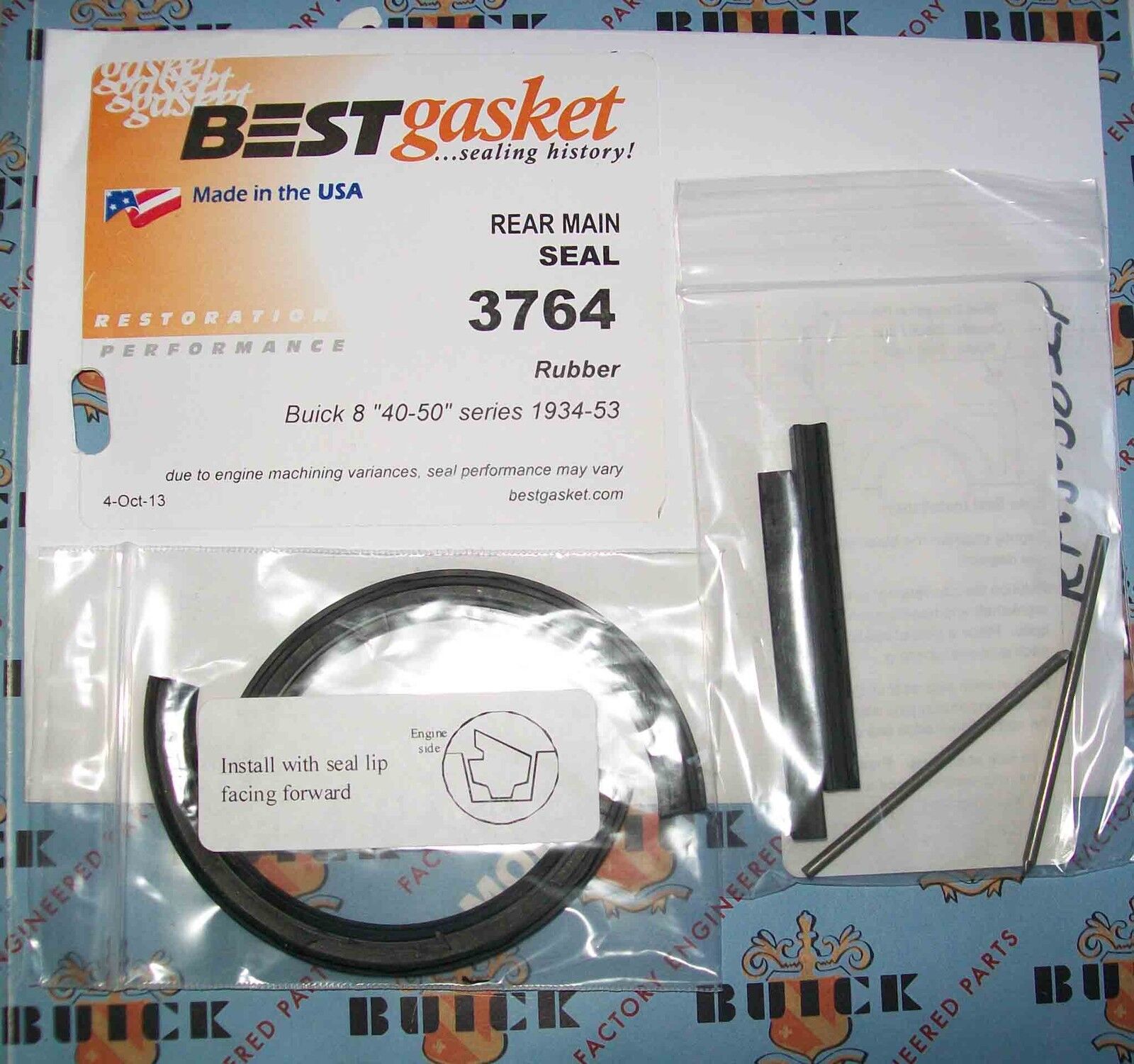 1939 -1953 BUICK Ser.40 &50 REAR MAIN OIL LIP SEAL SET for 248 & 263 ENGINES